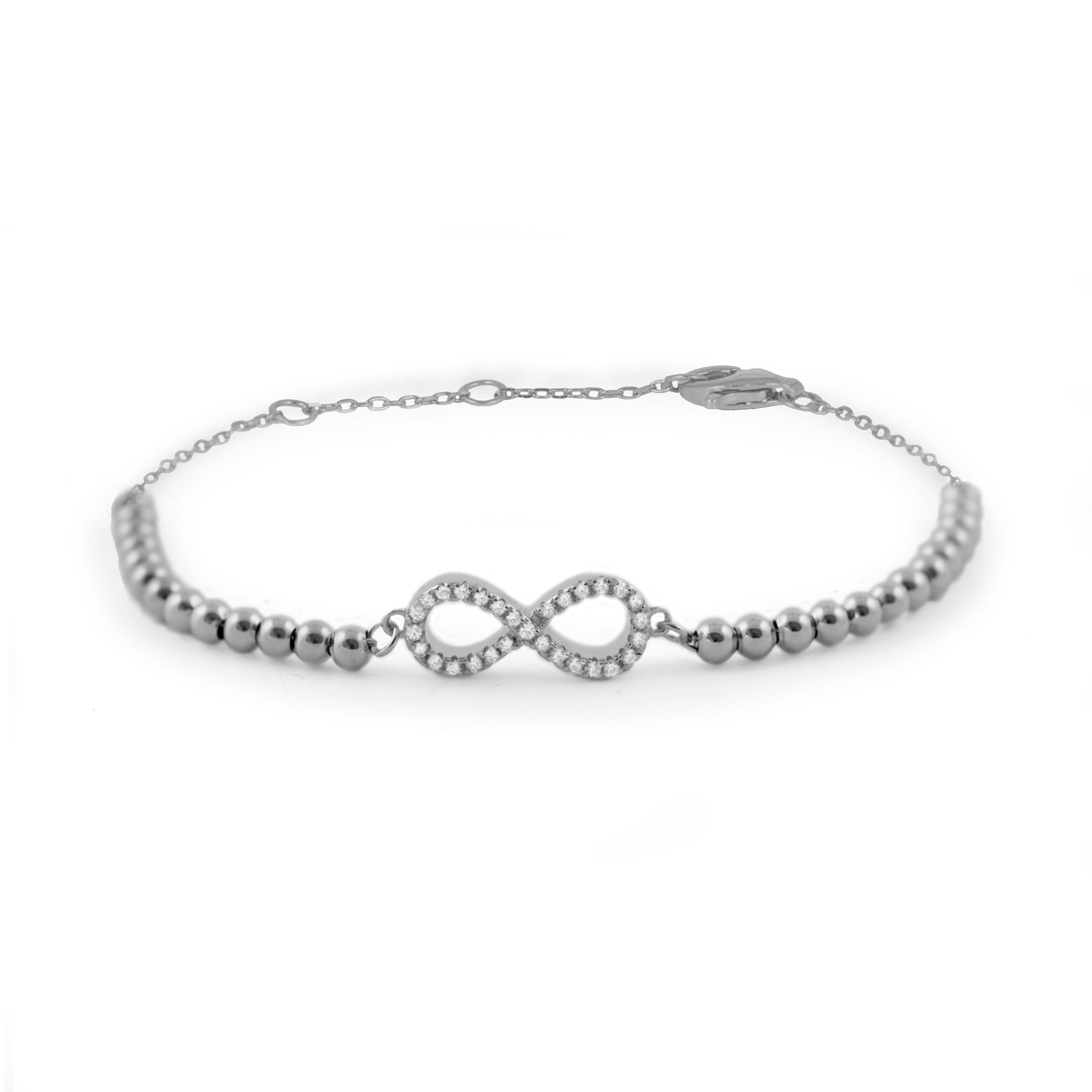 Pulsera de Plata de Ley 925 con Circonita Brillante acabada en rodio - Munthir