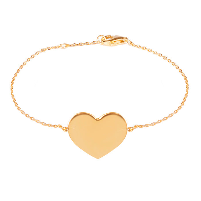 Pulsera de Plata de Ley 925 acabada en oro rosa de 18K - Heart