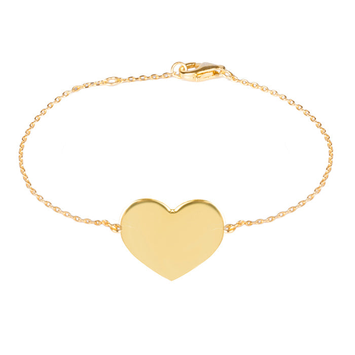 Bracciale in Argento Sterling 925 finito in oro giallo 18K - Heart