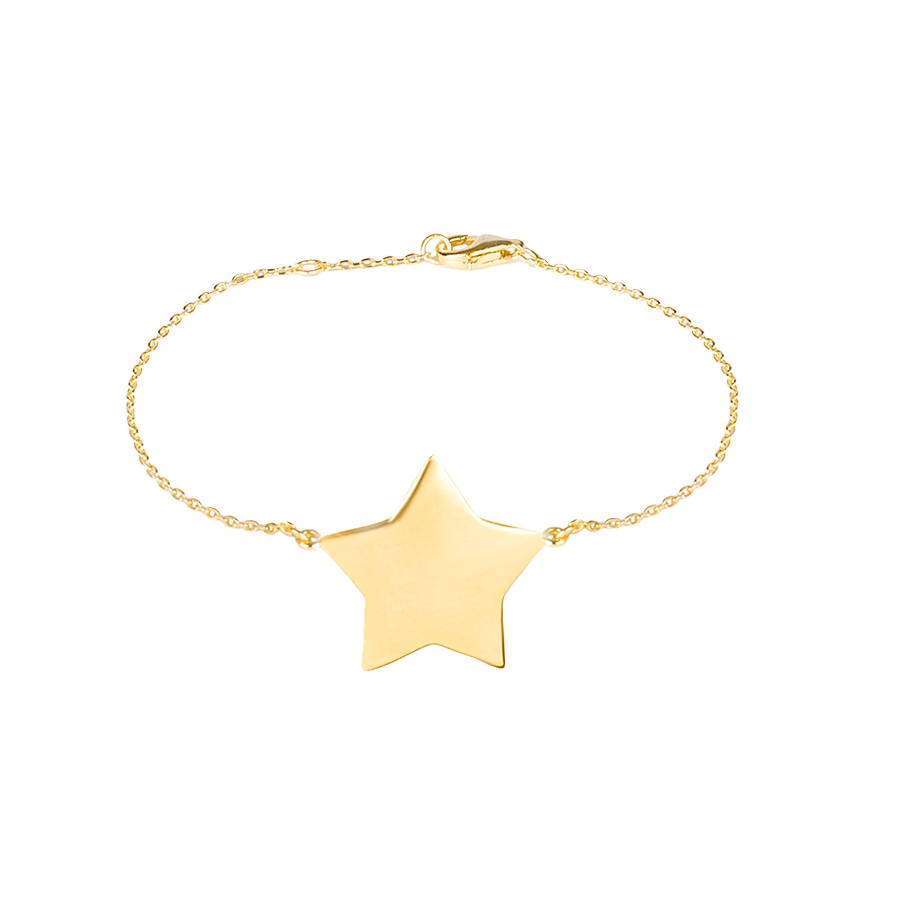 Pulsera de Plata de Ley 925 acabada en oro amarillo de 18K - Star