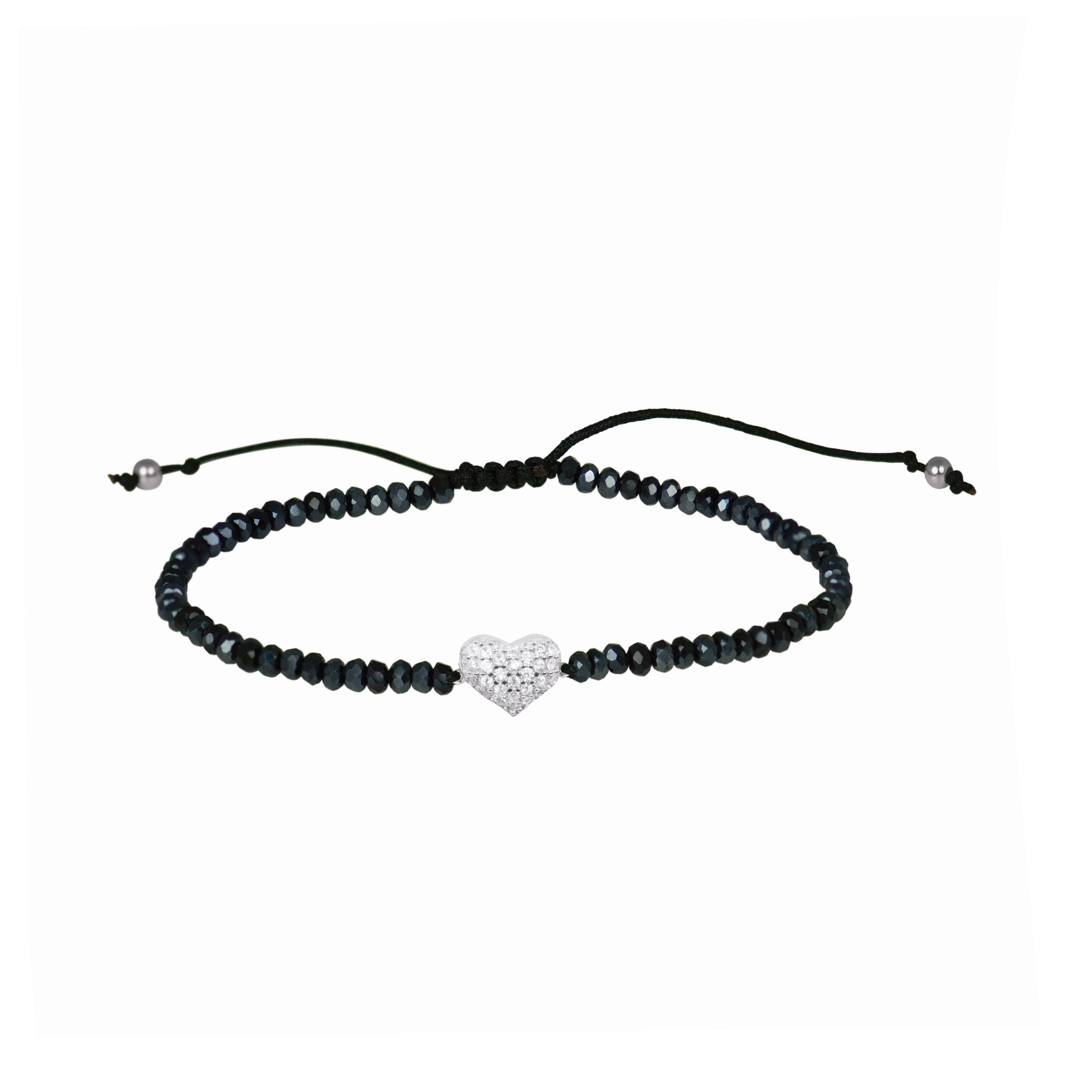 Pulsera de Plata de Ley 925 con Circonita Brillante acabada en rodio - Amor