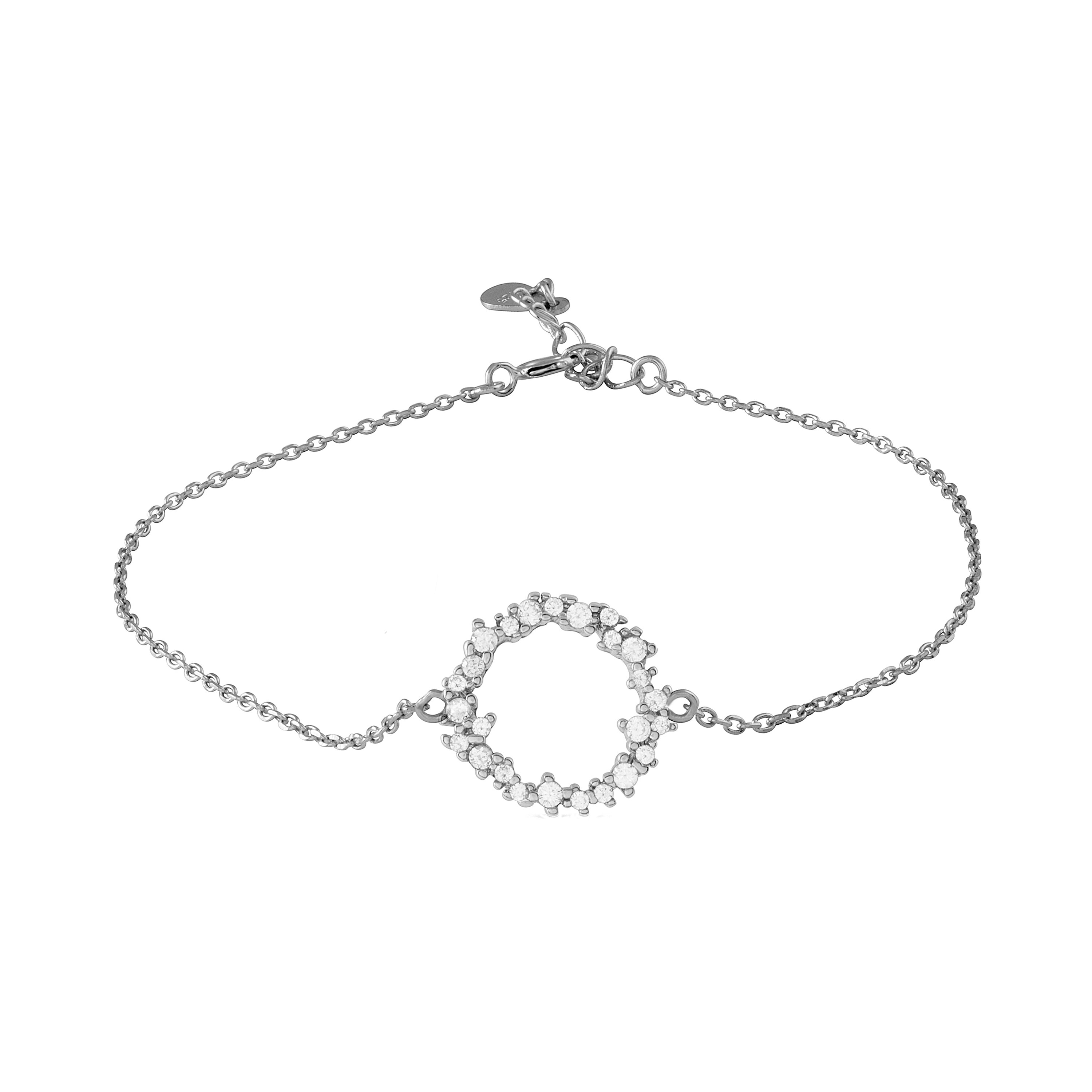Pulsera de Plata de Ley 925 con Circonita Brillante acabada en rodio - Thilak