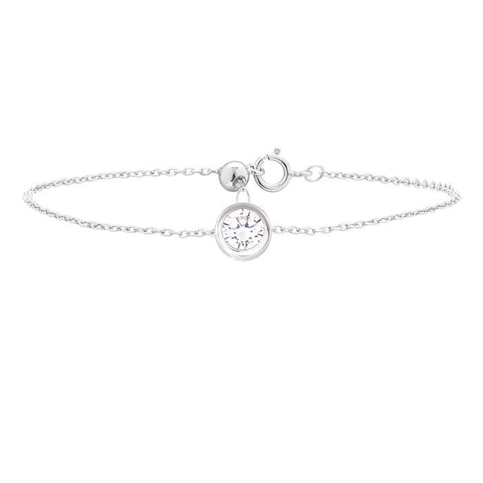 Pulsera de Plata de Ley 925 con Circonita Brillante acabada en rodio - Imrak