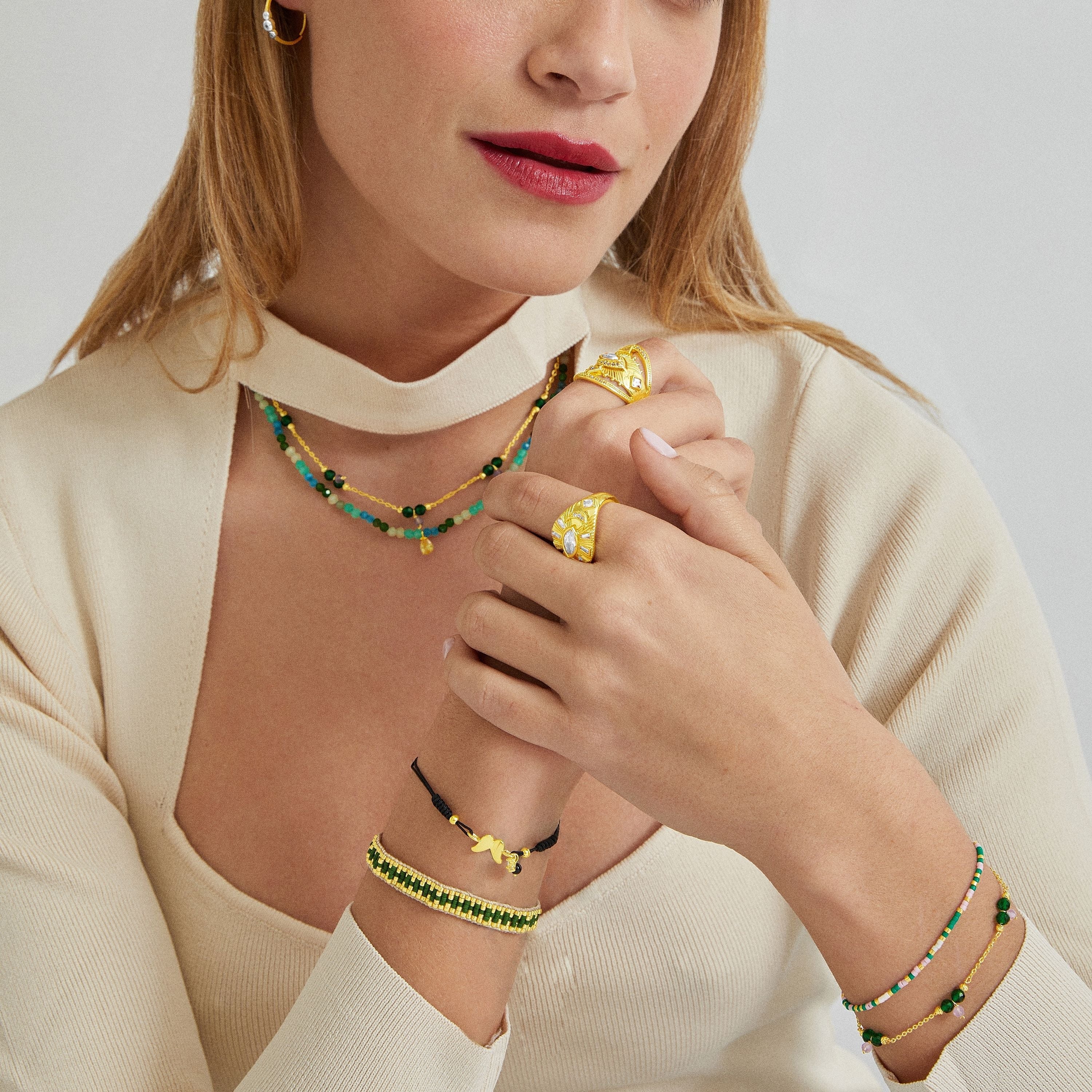 Pulsera de Plata de Ley 925 con Circonita Brillante acabada en oro amarillo 18K - Dwyr