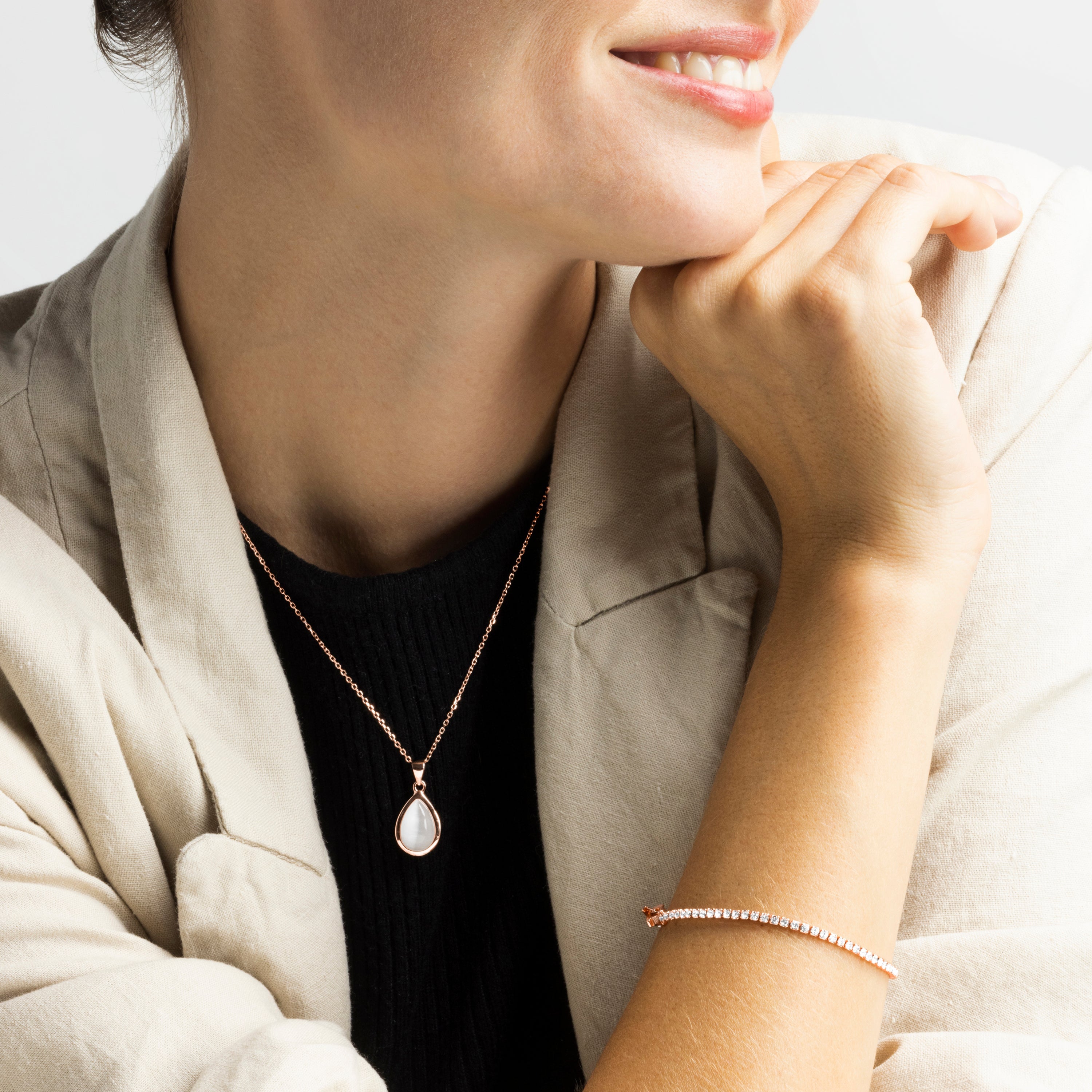 Briljant Zirconia Armband afgewerkt in 18K roségoud - Kayla