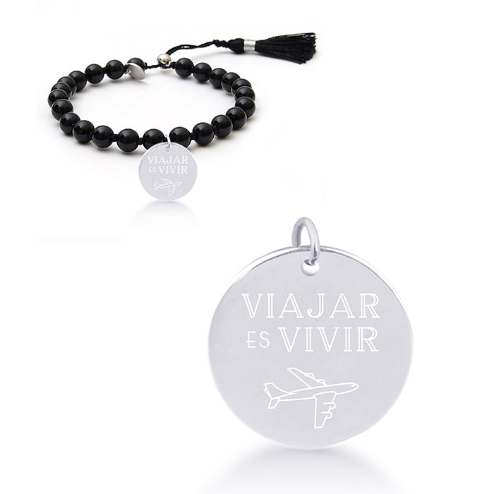 Bracciale in Argento Sterling 925 con Onice finito in rodio - Il Mio Sole