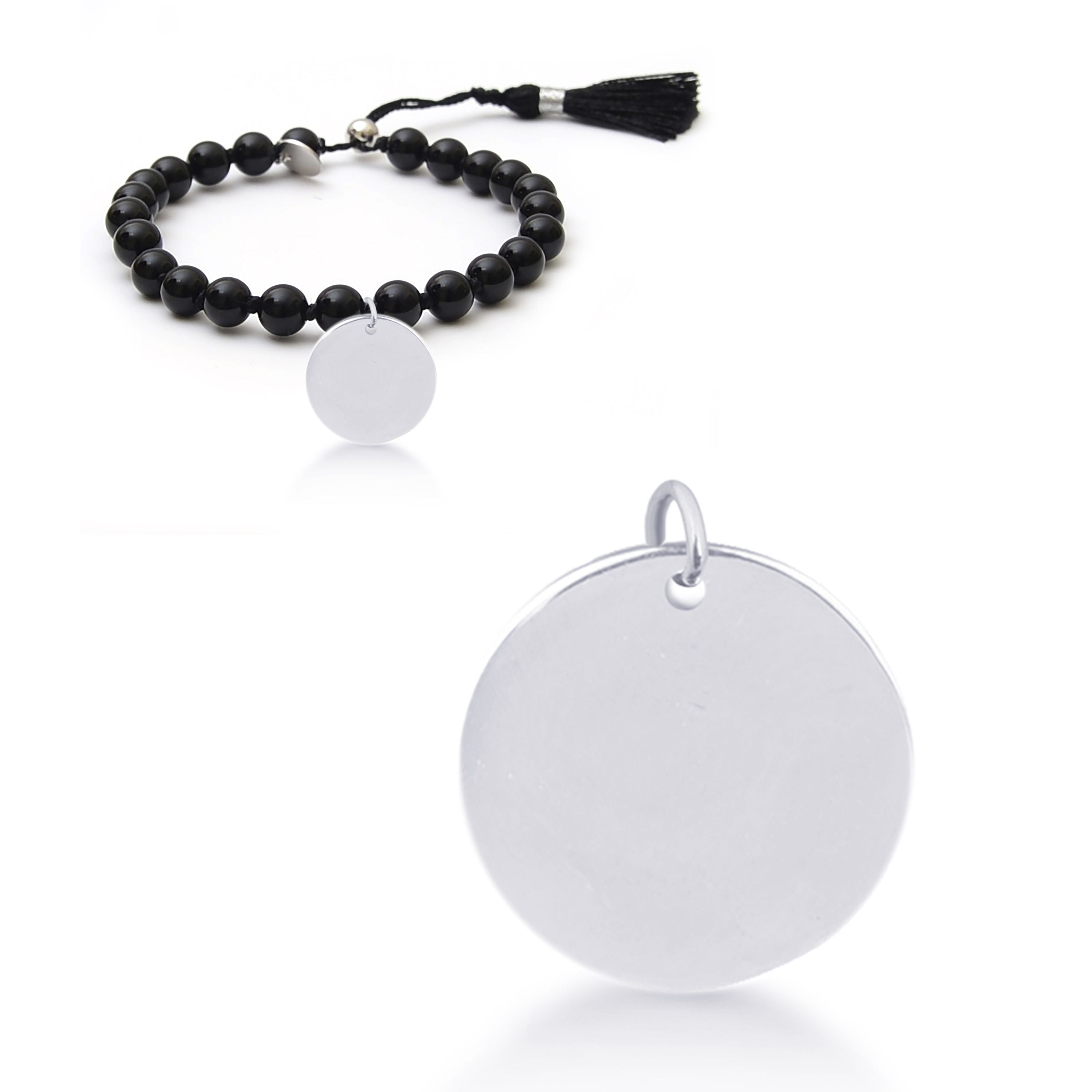 Bracciale in Argento Sterling 925 con Onice finito in rodio - Il Mio Sole