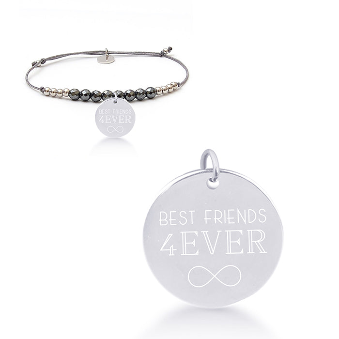 Bracciale in Argento Sterling 925 con Ematite placcato in rodio - Il Mio Sole