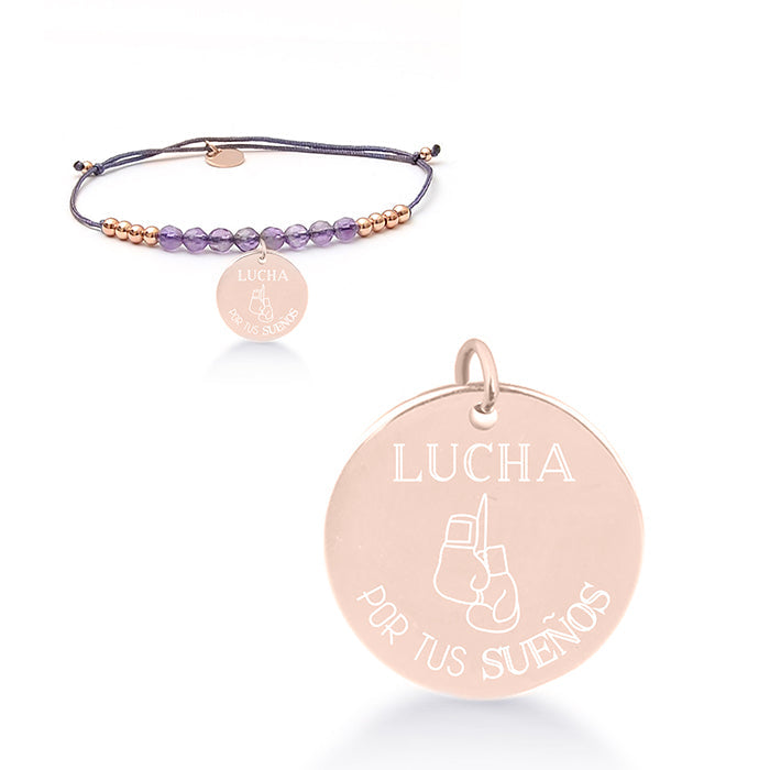Pulsera de Plata de Ley 925 con Amatista Natural acabada en rodio - Mi Sol