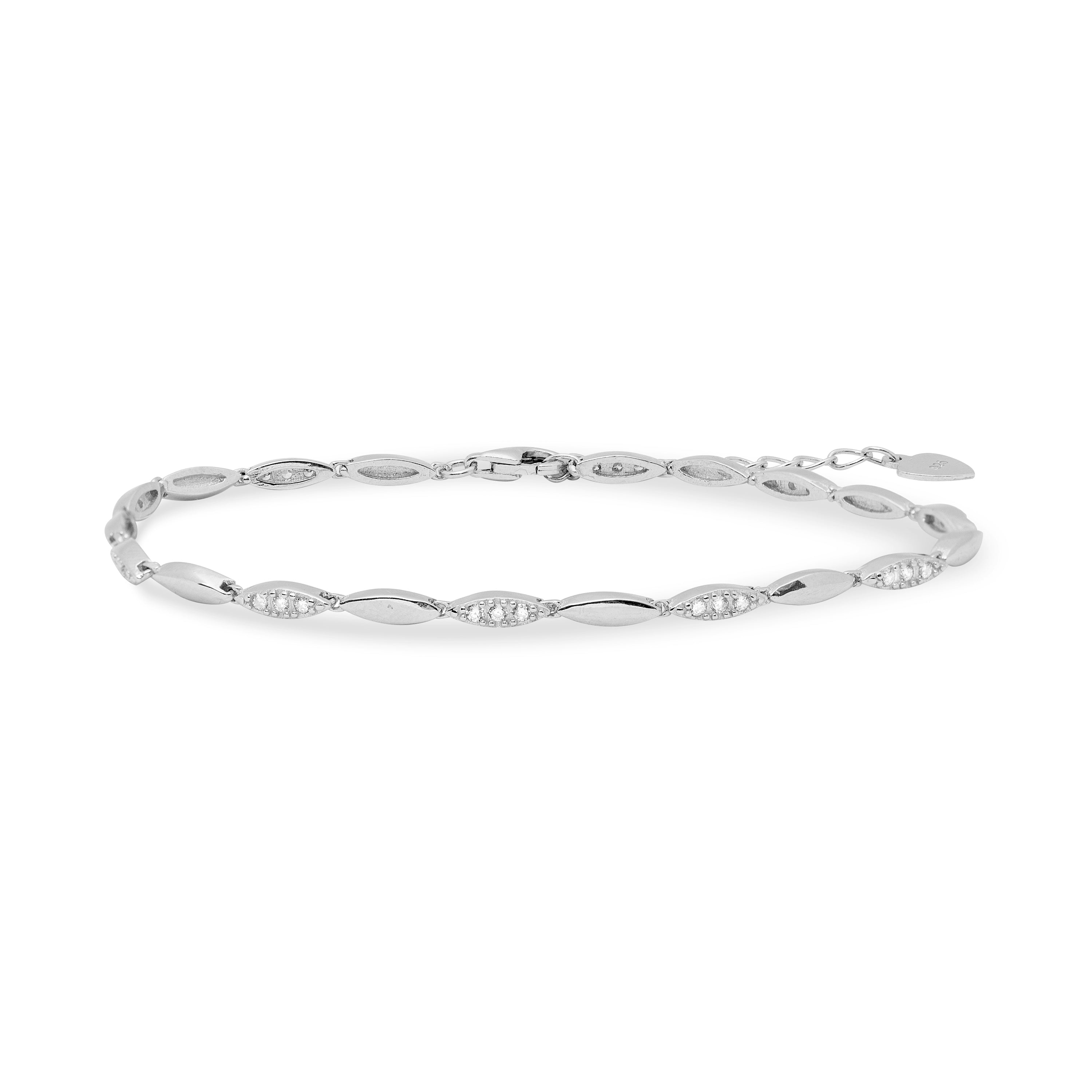 Pulsera de Plata de Ley 925 con Circonita Brillante acabada en rodio - Ferdnan
