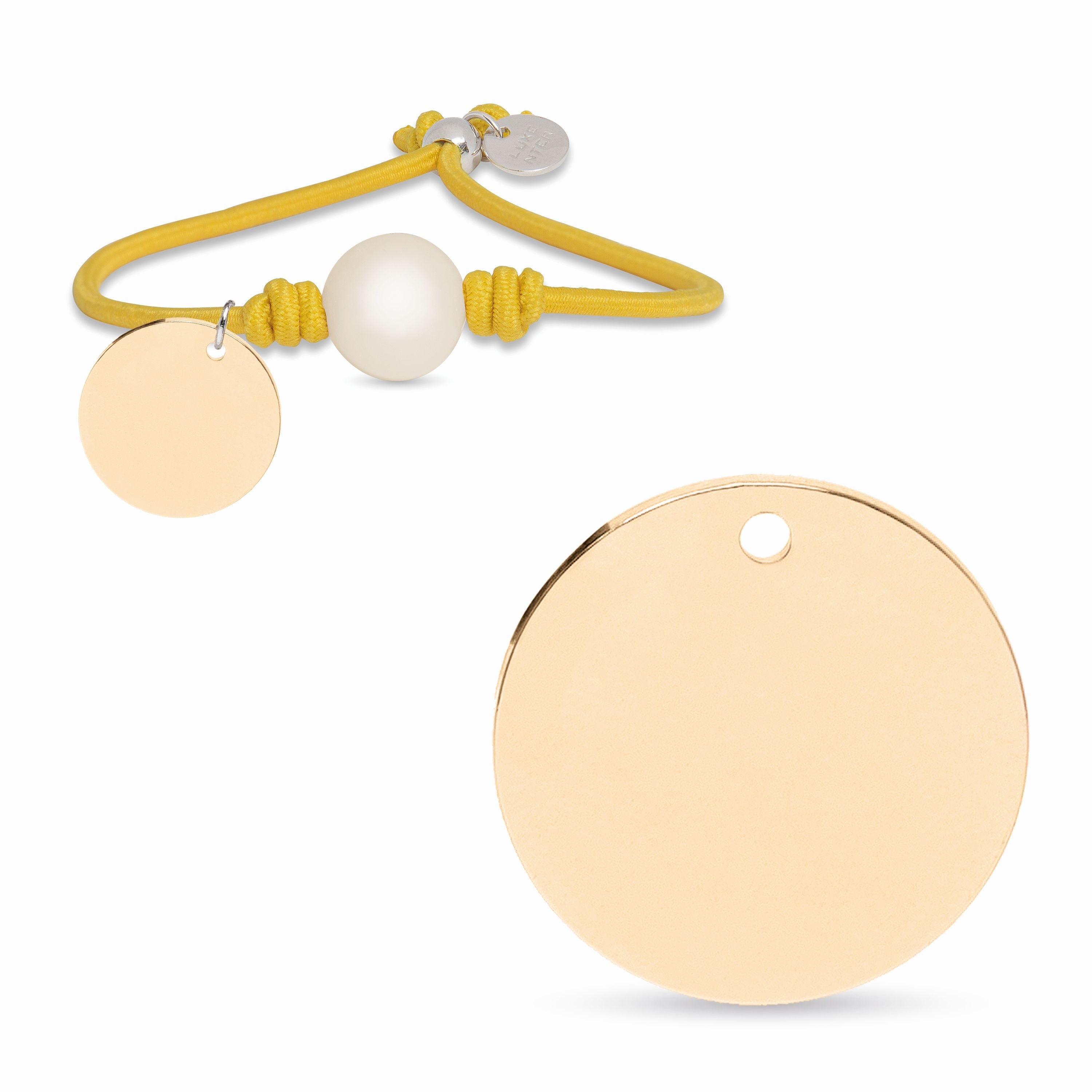 Pulsera de Plata de Ley 925 con Algodon Mostaza acabada en oro amarillo de 18K - Lasa