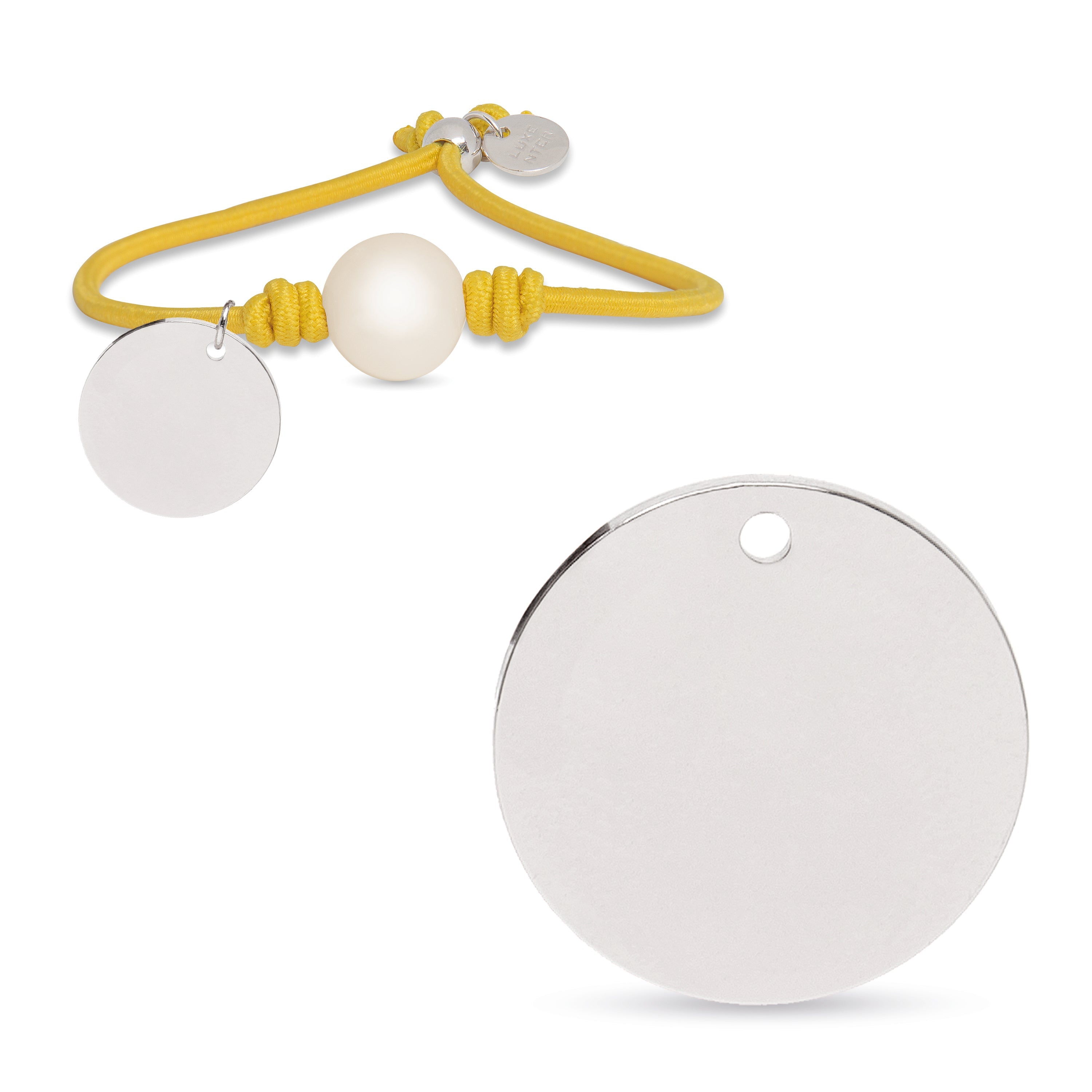 Pulsera de Plata de Ley 925 con Algodon Mostaza acabada en rodio - Lasa