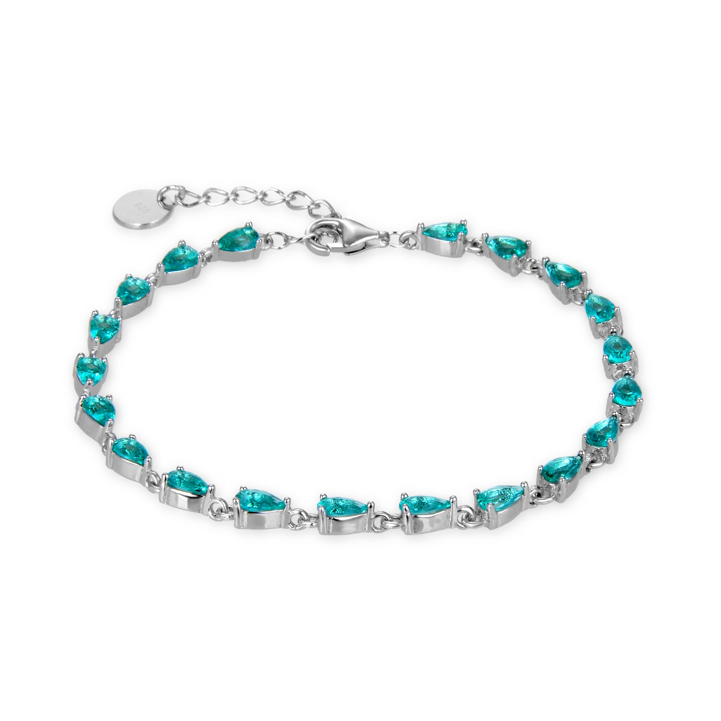 Pulsera de Plata de Ley 925 con Circonita Esmeralda acabada en rodio - Muanyala