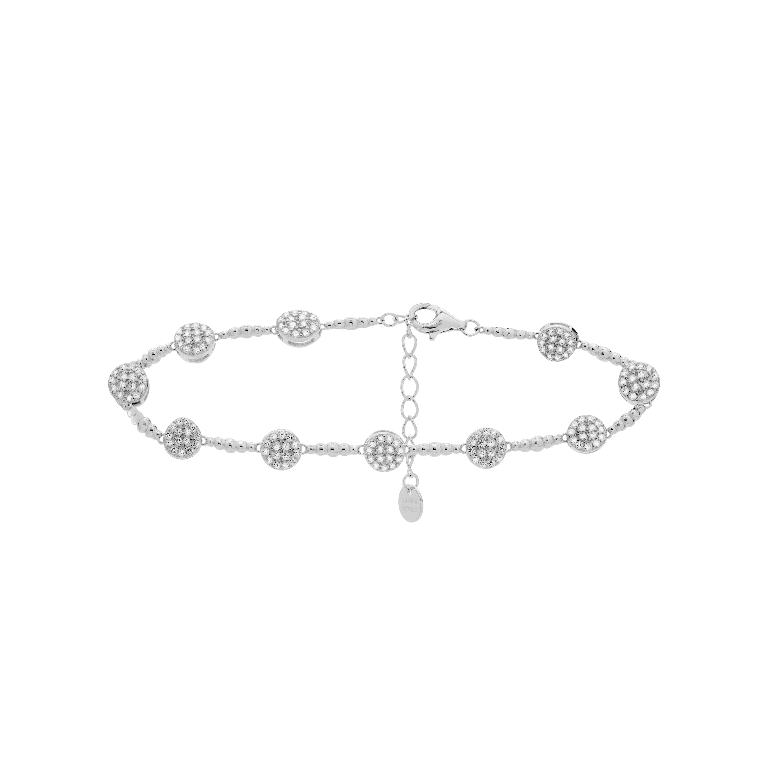 Pulsera de Plata de Ley 925 con Circonita Brillante acabada en rodio - Inajwa