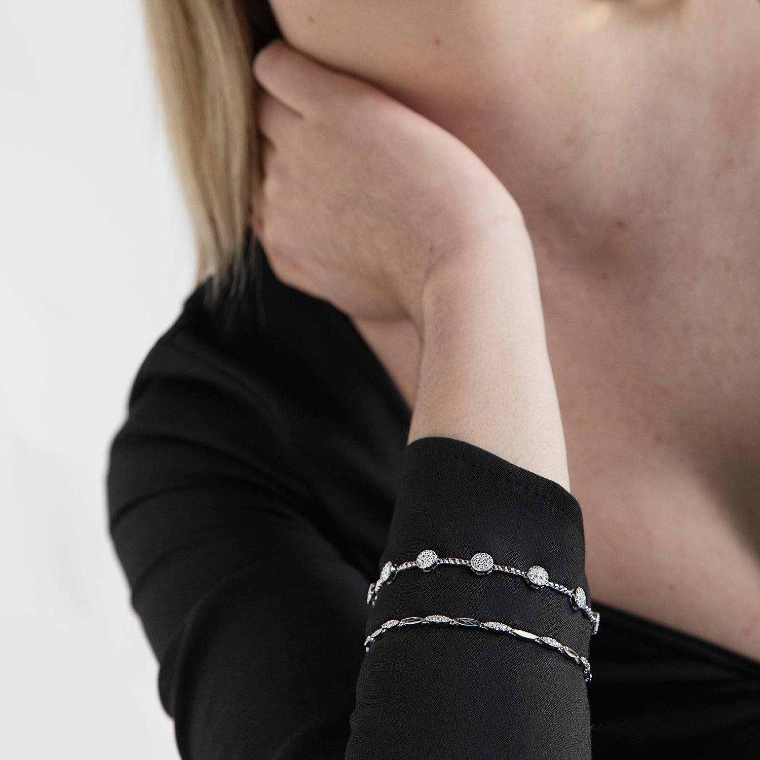 Pulsera de Plata de Ley 925 con Circonita Brillante acabada en rodio - Inajwa