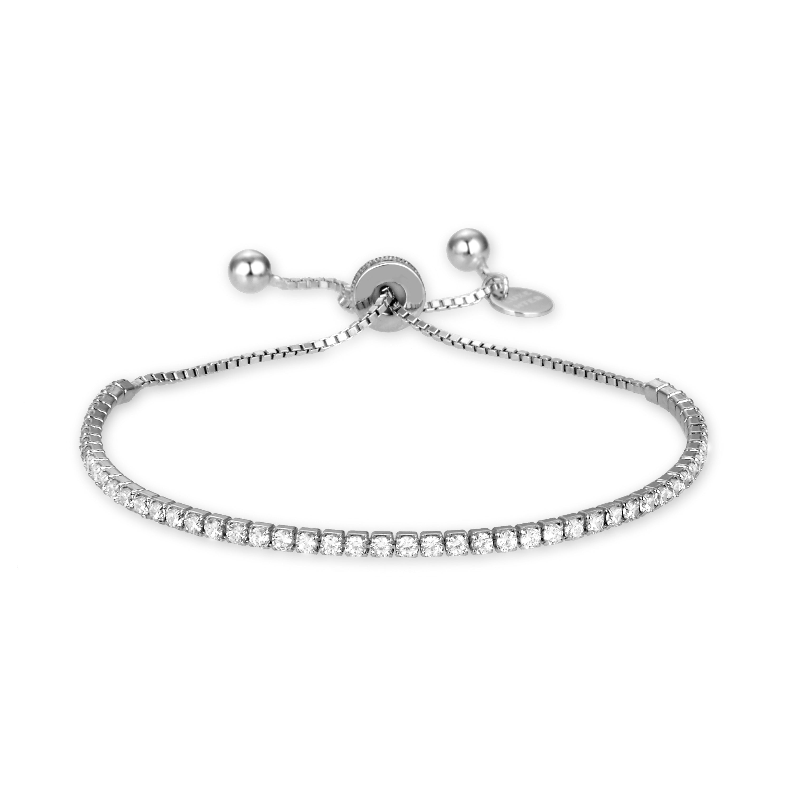 Pulsera de Plata de Ley 925 con Circonita Brillante acabada en rodio - Kileh