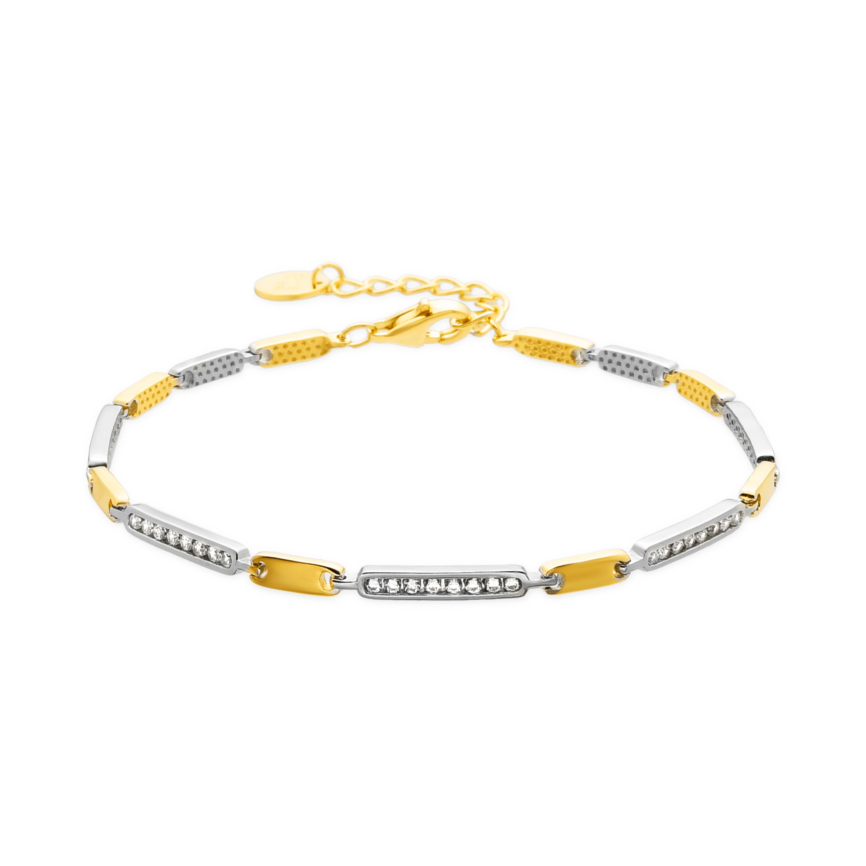 Pulsera de Plata de Ley 925 y Circonita Brillante acabado en rodio - Xoza