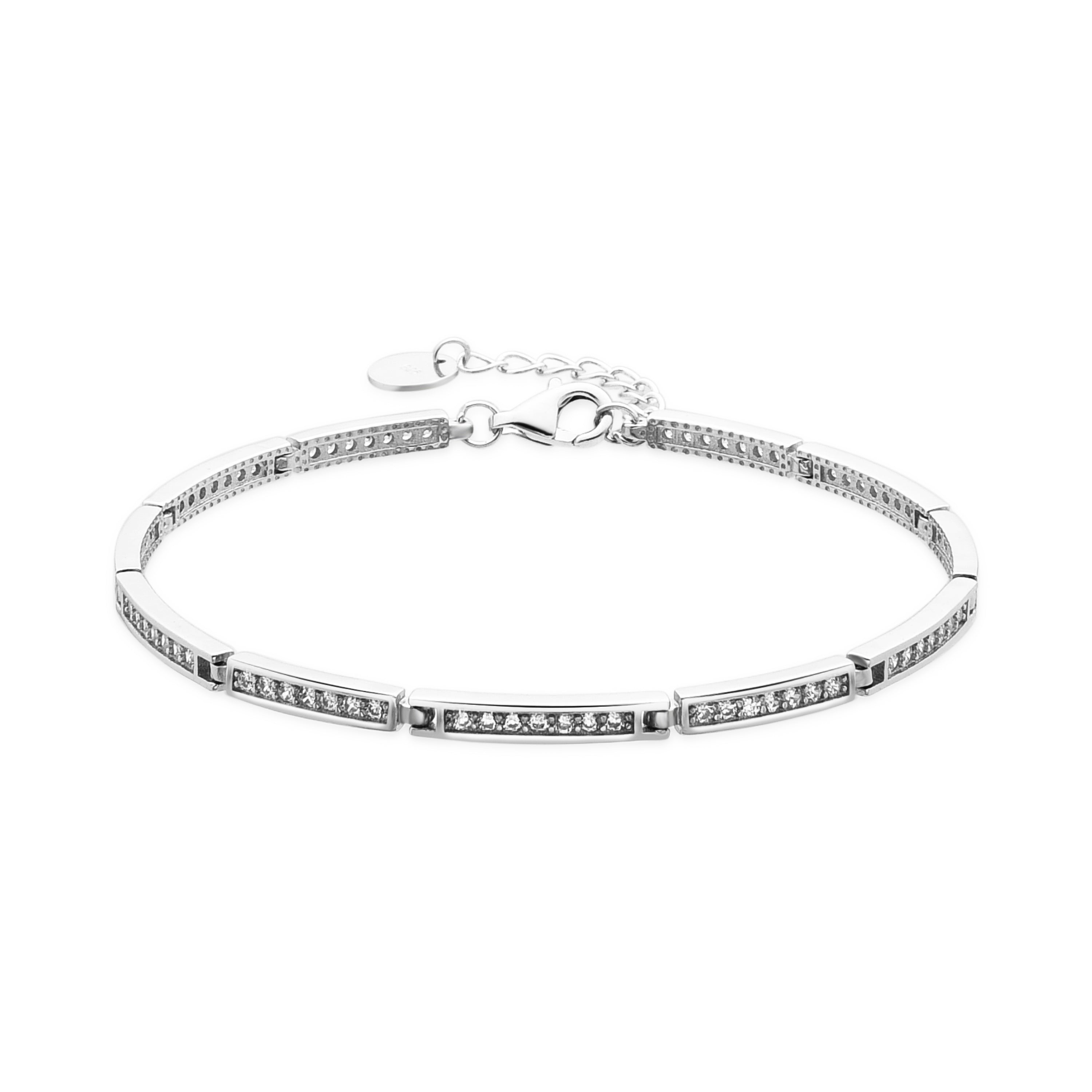 Bracciale in Argento Sterling 925 e Zirconia Cubica con finitura in rodio - Thuki