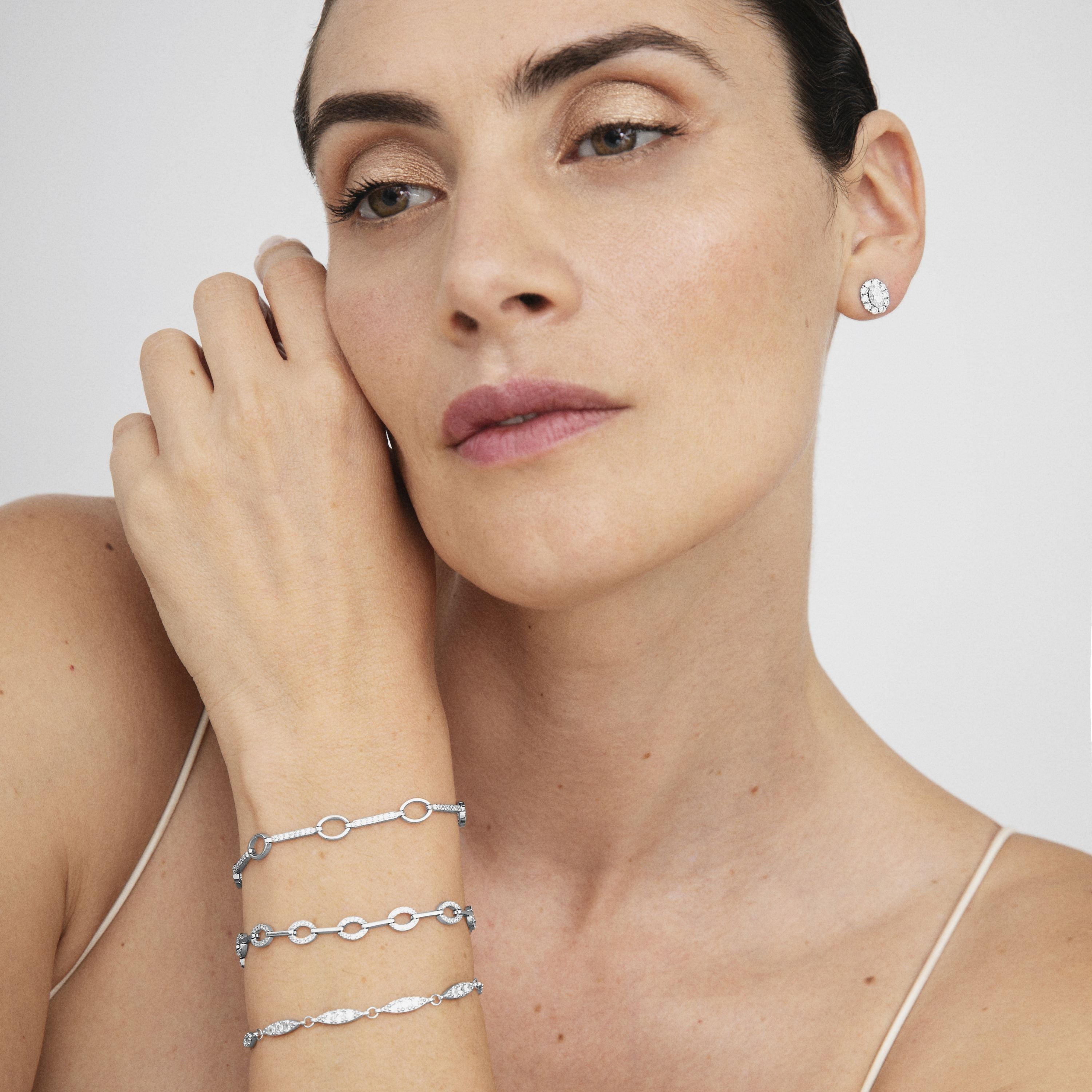Pulsera de Plata de Ley 925 con Circonita Brillante acabada en rodio - Raiso