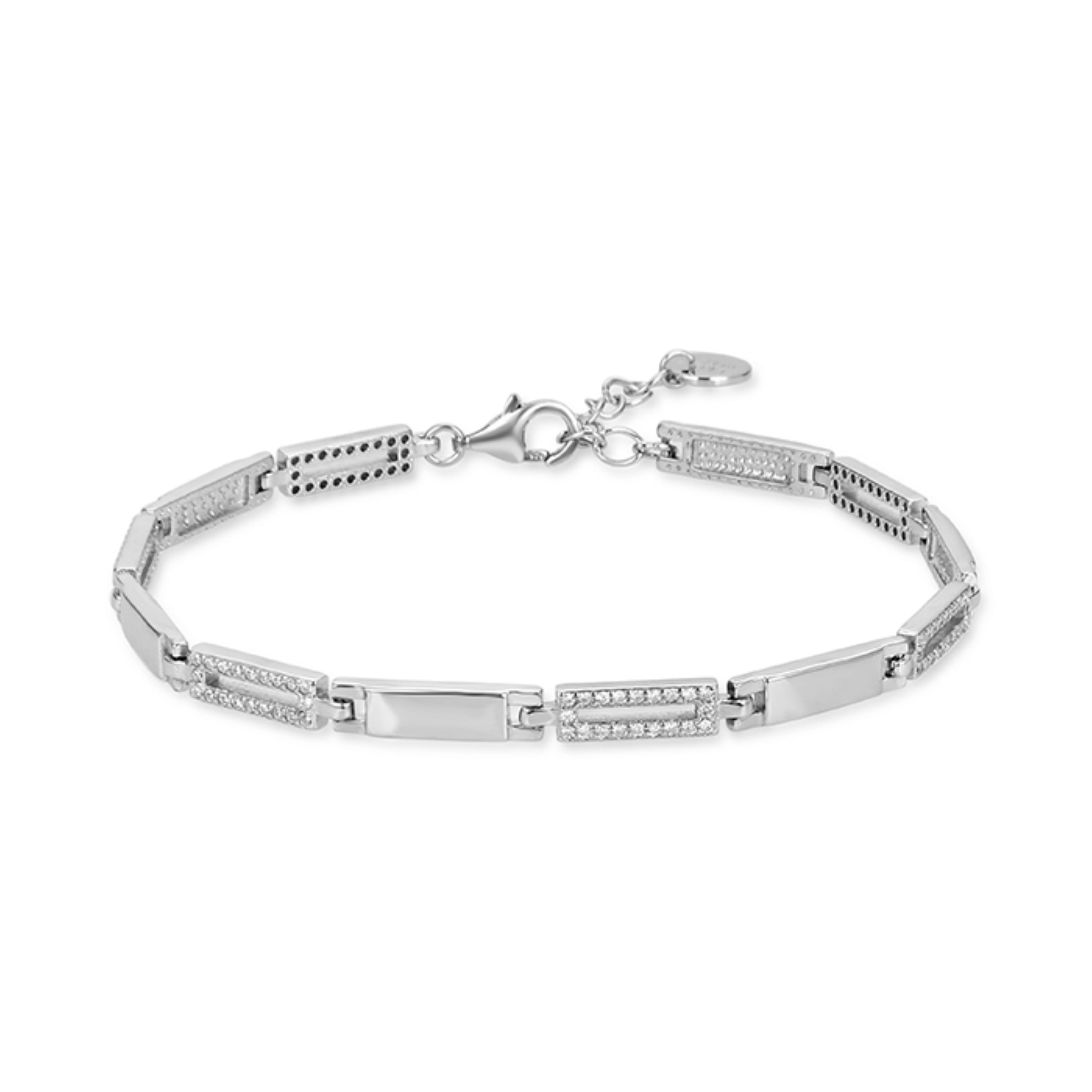 925 Sterling Zilveren Armband met Sprankelende Zirkonia afgewerkt in Rhodium - Amim