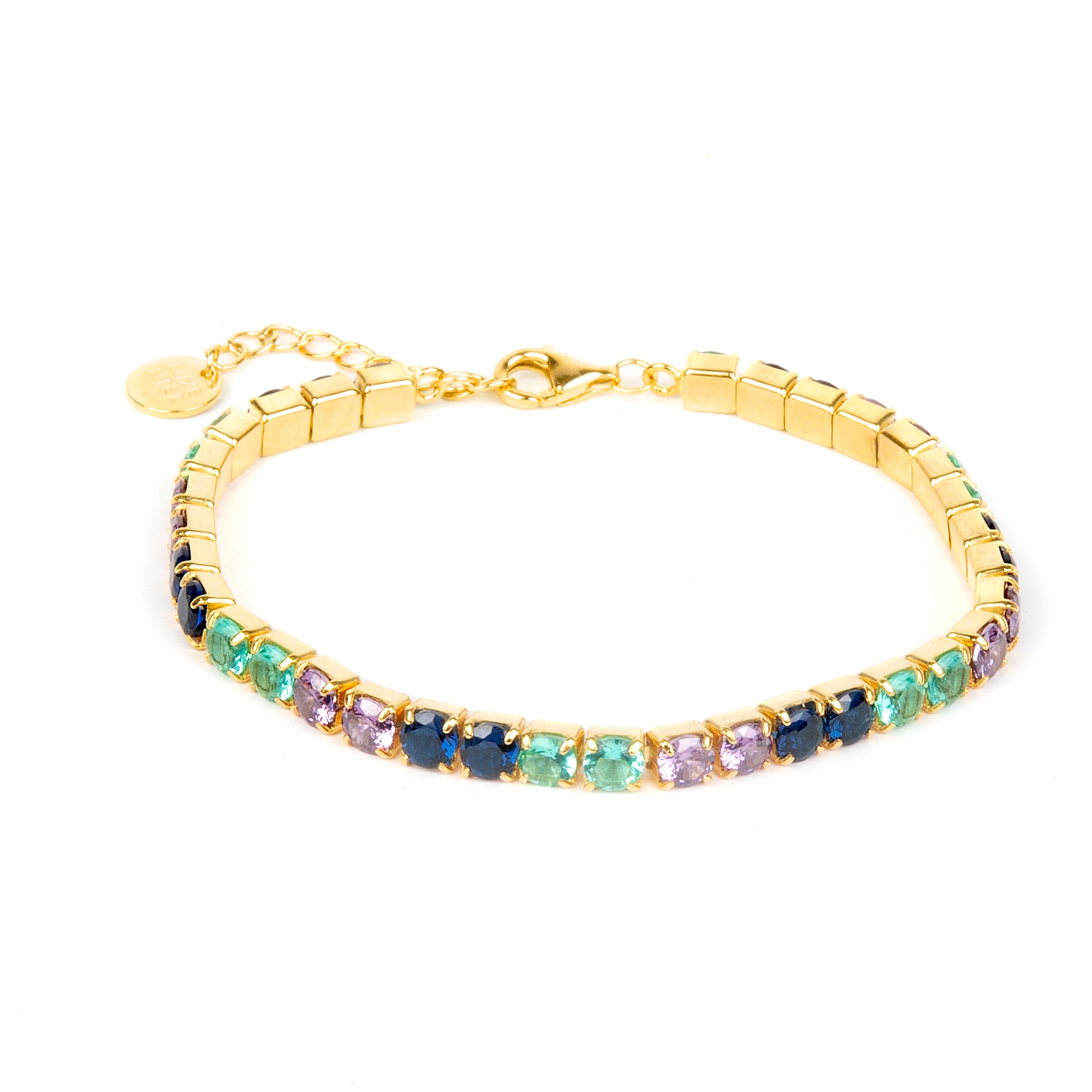 925 Sterling Zilveren Armband met Saffier Zirkonia, 18k Gouden Afwerking - Tyhad