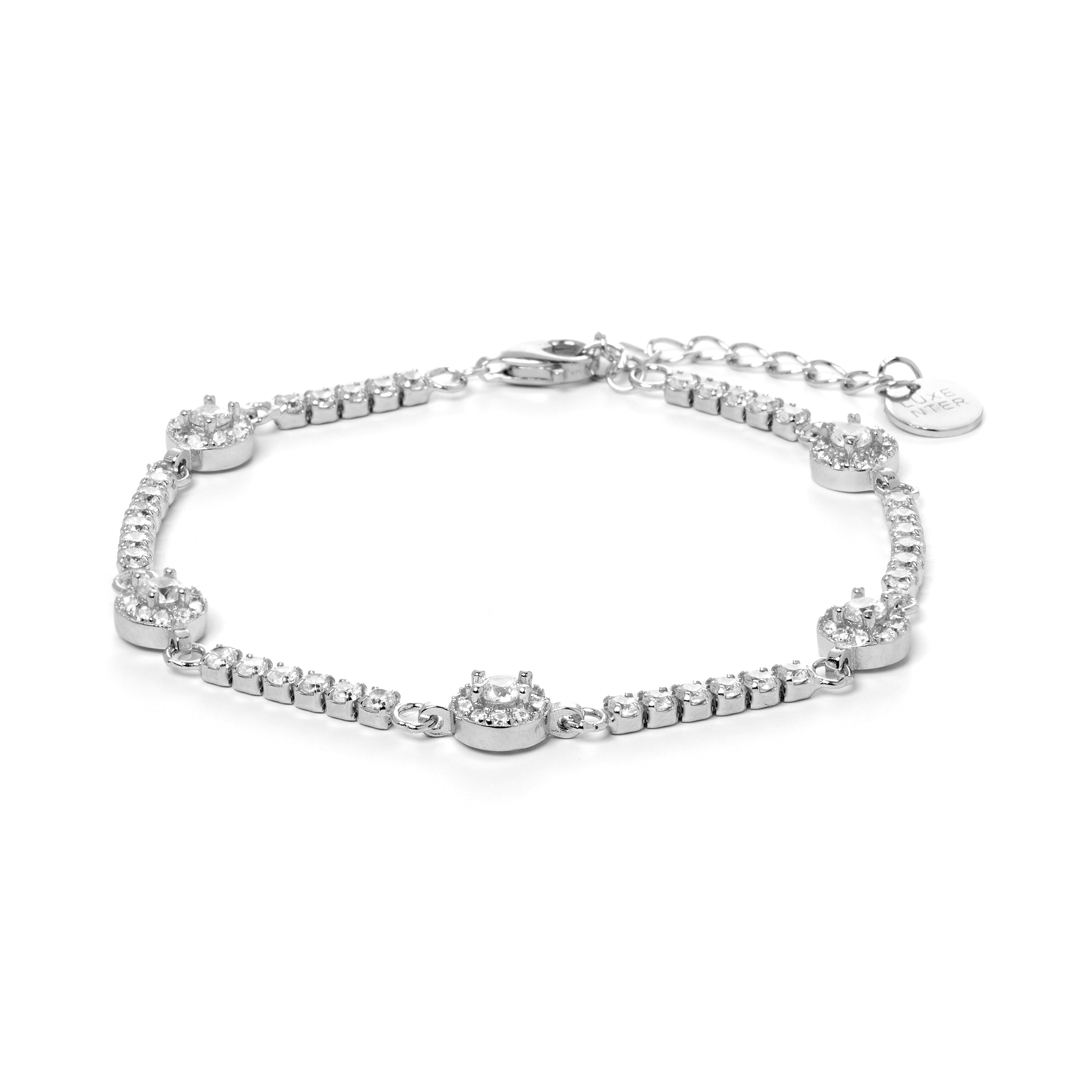 Pulsera de Plata de Ley 925 con Circonita Brillante acabada en rodio - Daimas