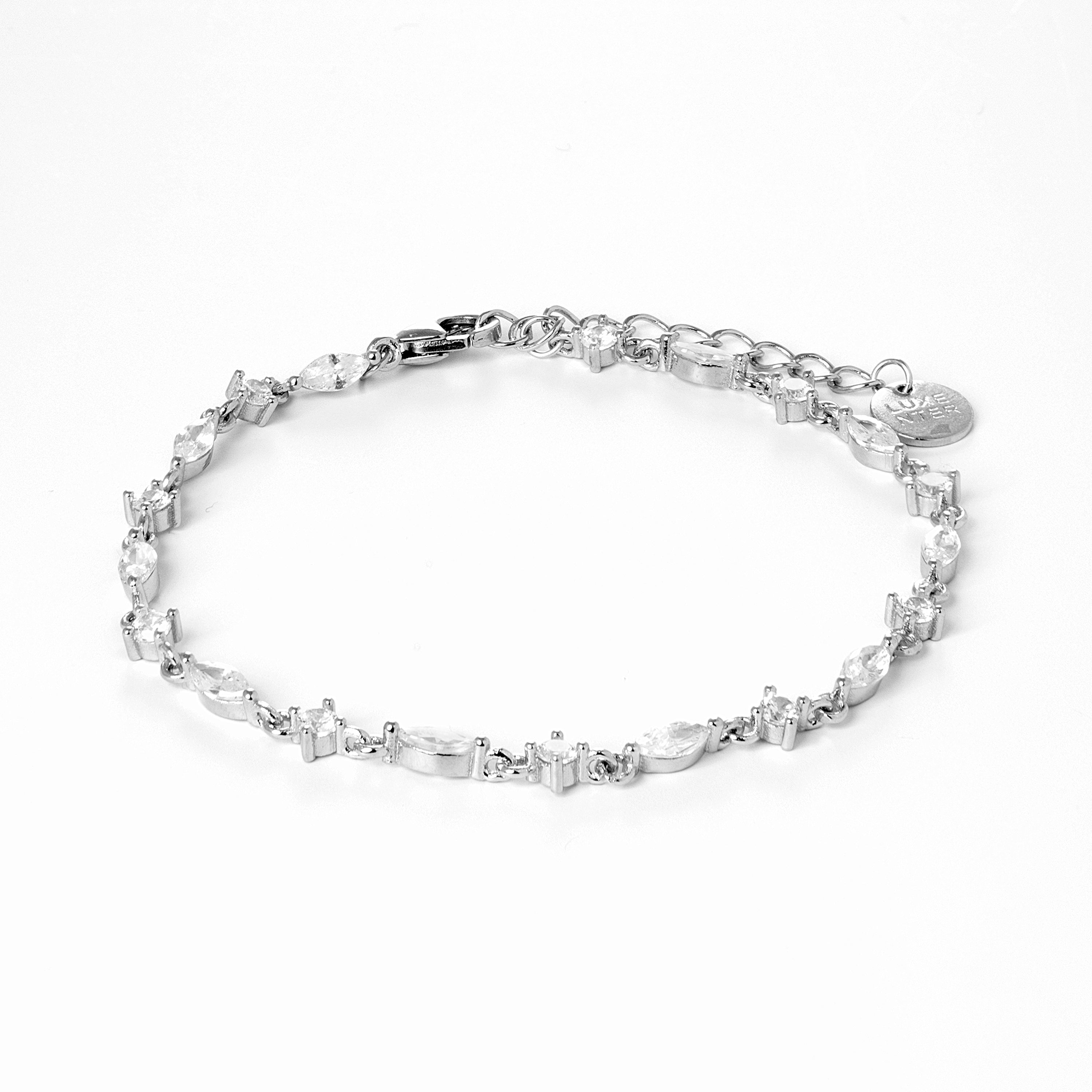 Pulsera de Plata de Ley 925 con Circonita Brillante acabada en rodio - Ulmax