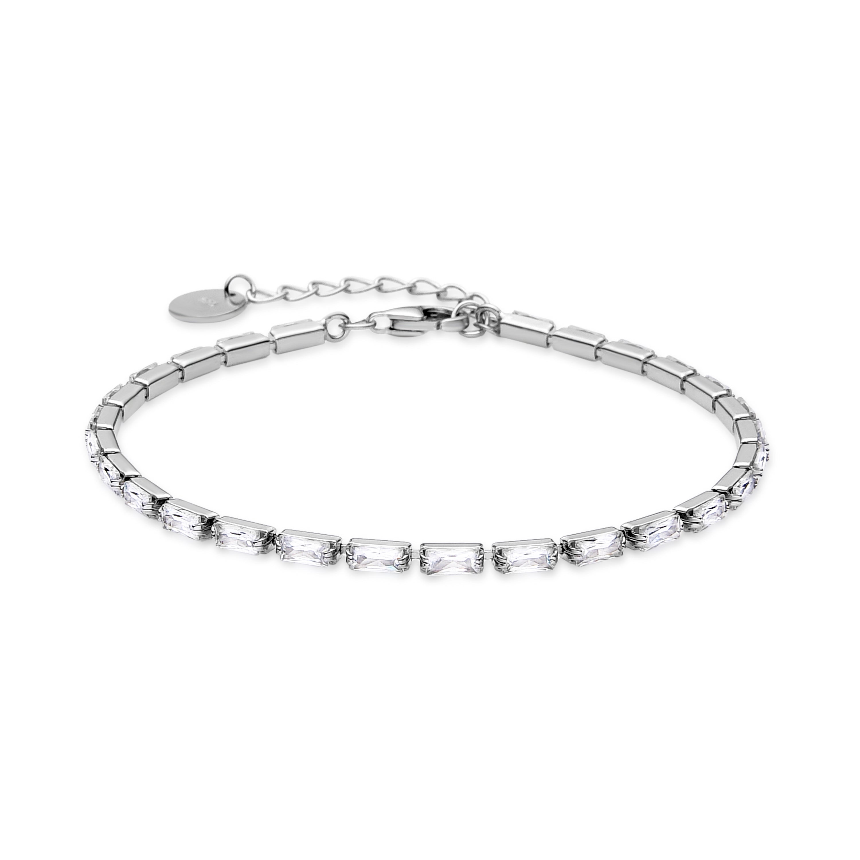 Pulsera de Plata de Ley 925 con Circonita Brillante acabada en rodio - Alku