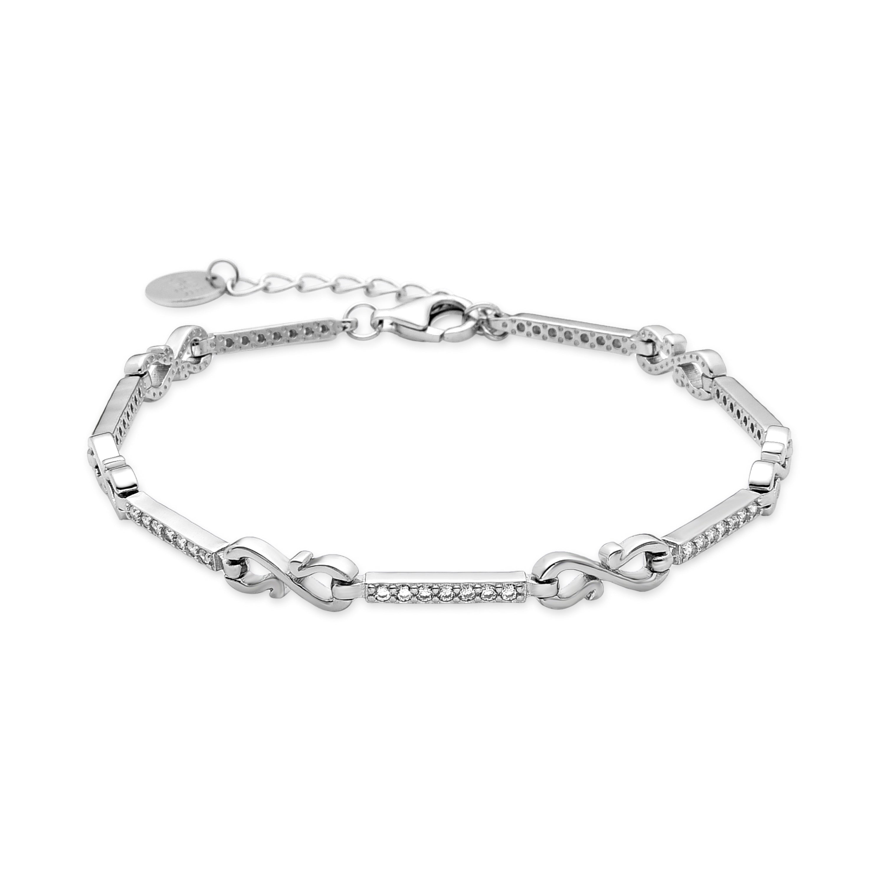 Pulsera de Plata de Ley 925 con Circonita Brillante acabada en rodio - Arat