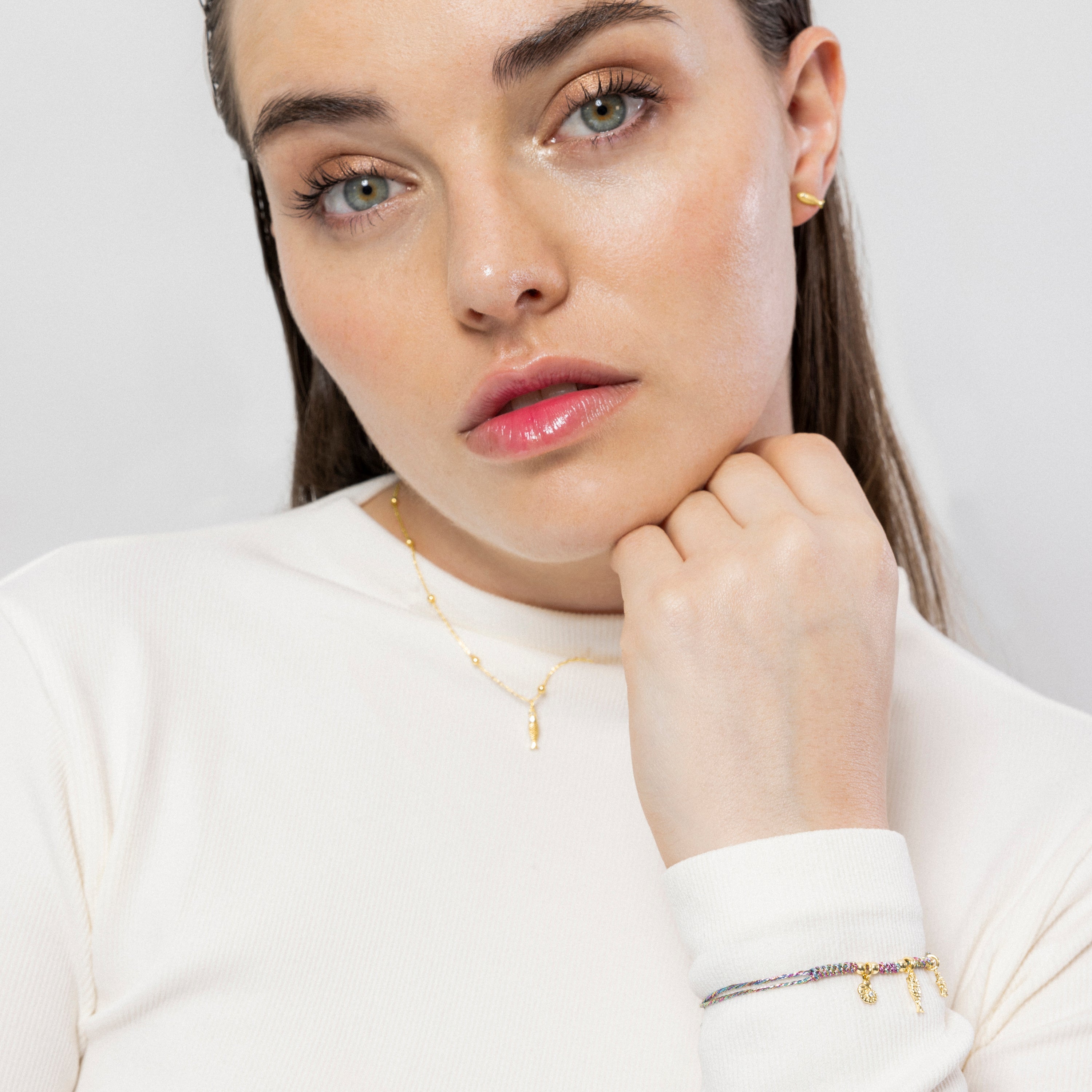 Pulsera de Plata de Ley 925 y Circonita Brillante acabada en oro amarillo 18K - Linduk