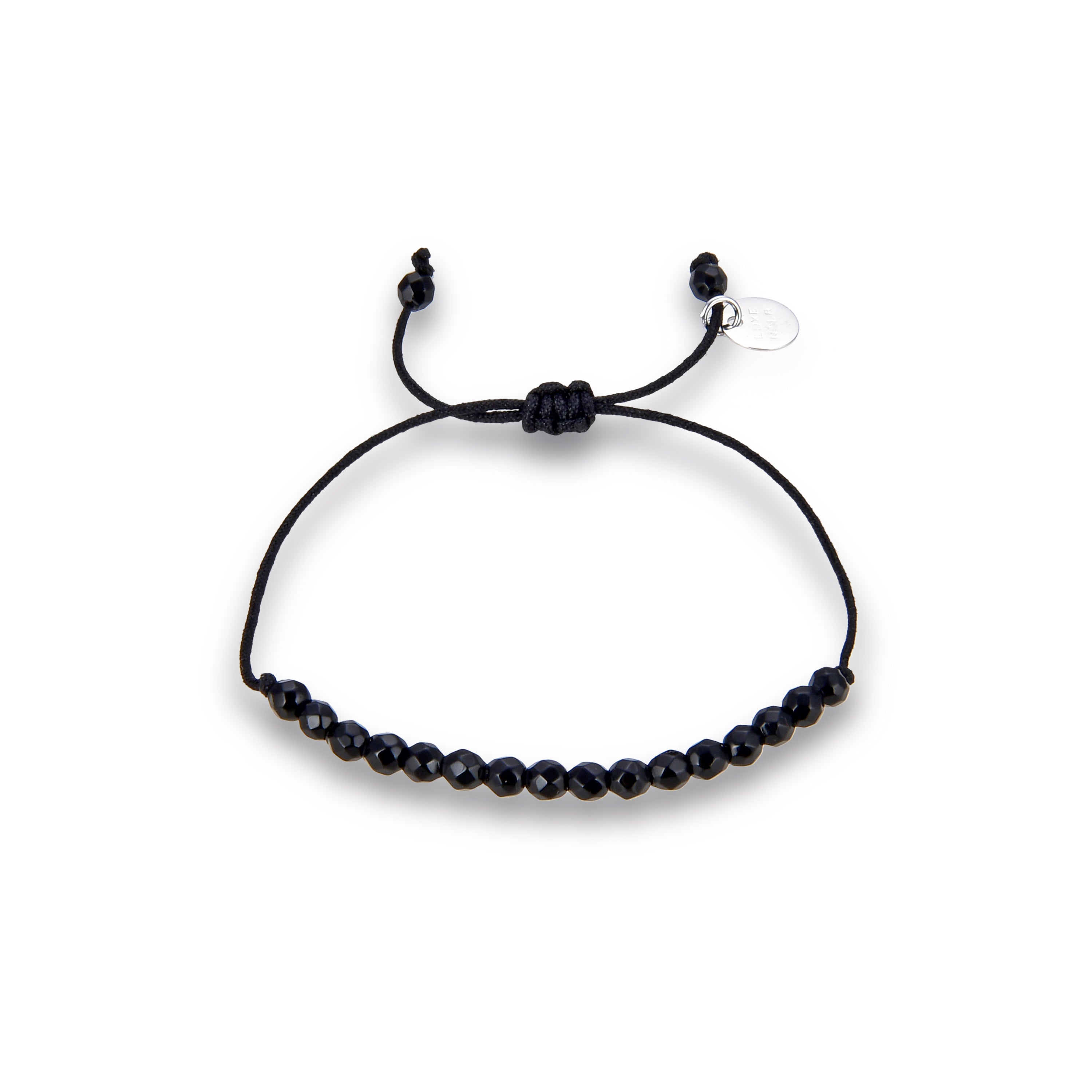 Bracciale in Argento Sterling 925 con Giada Nera finito in rodio - Aquisa