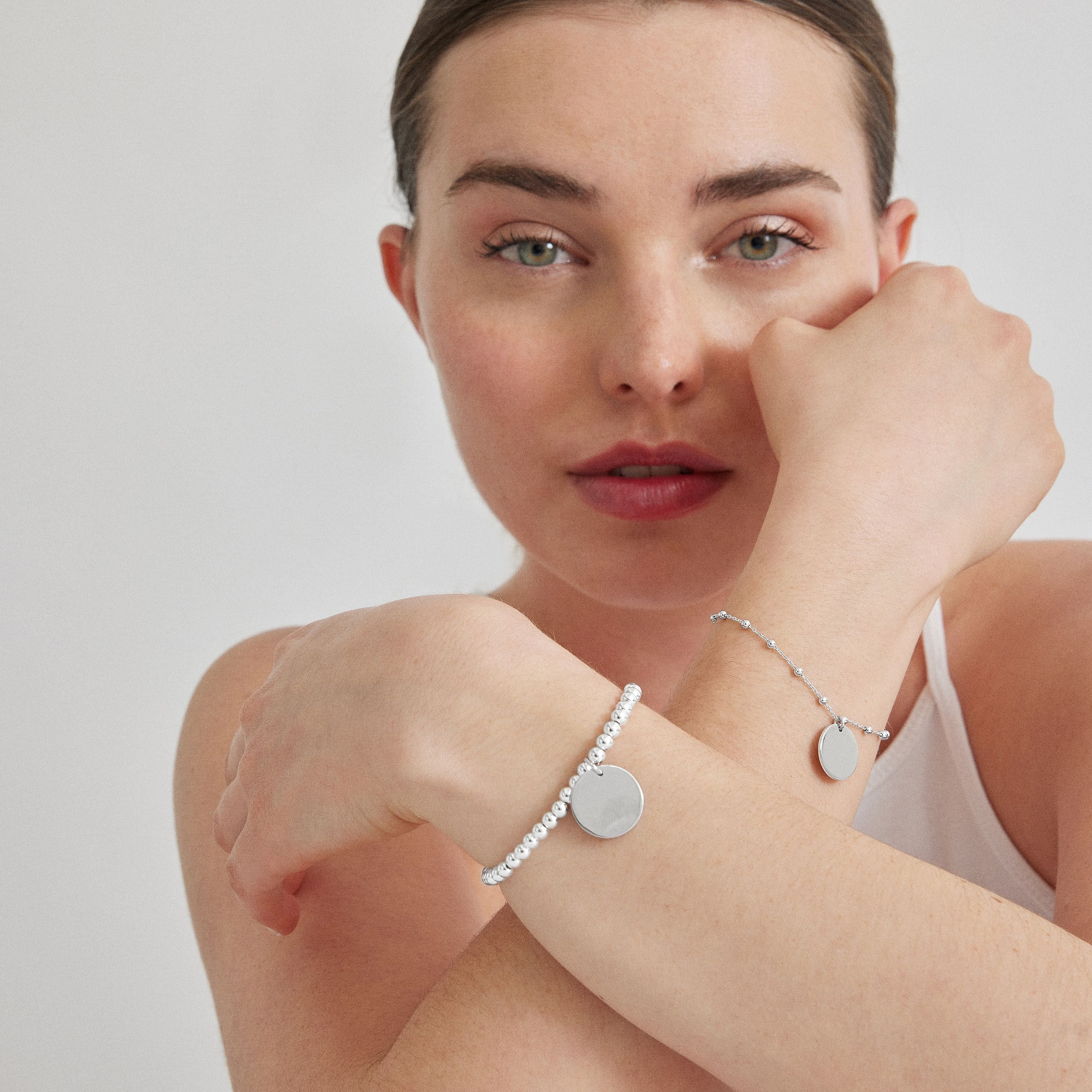 Bracciale in Argento Sterling 925 con Ematite finito in rodio - Nakko