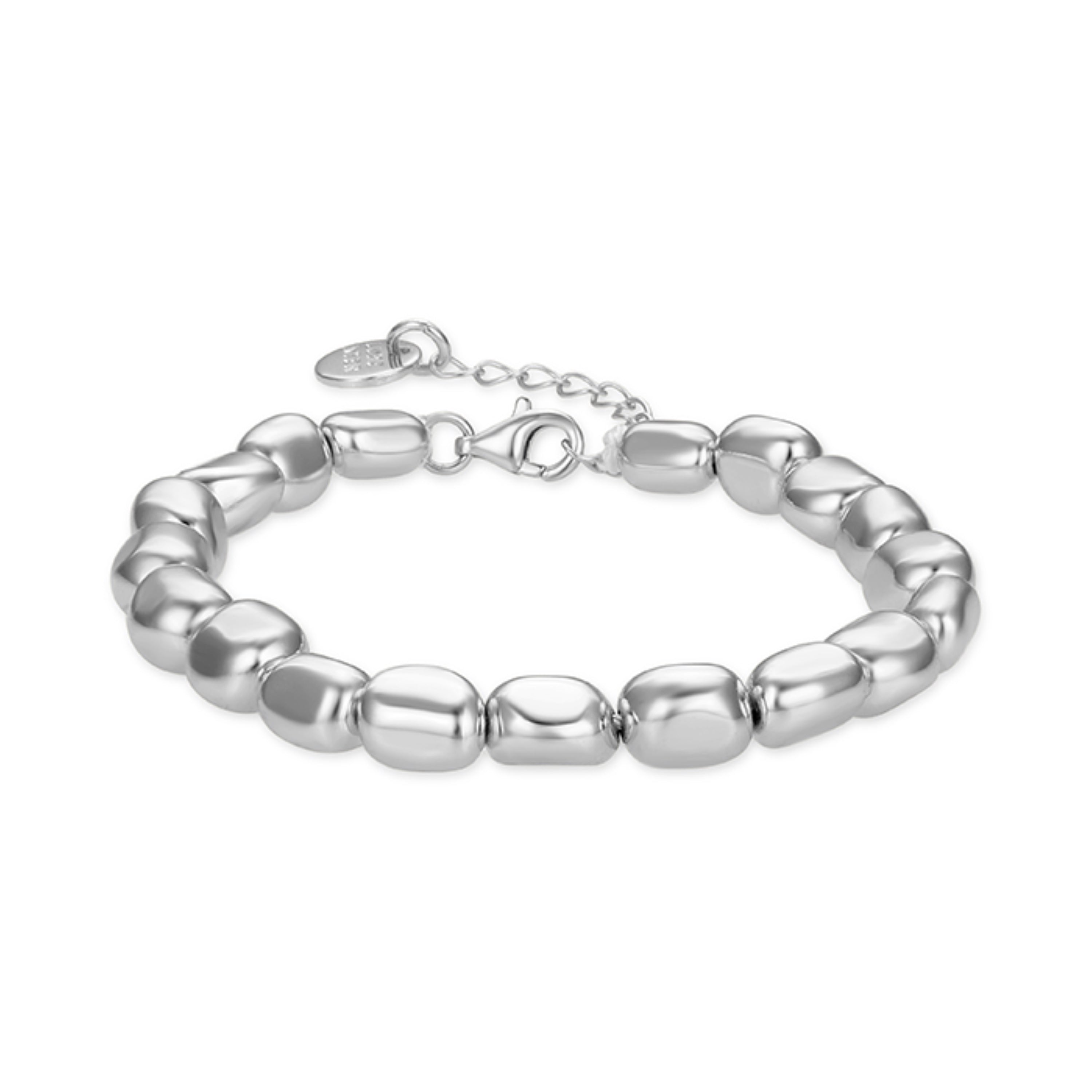 Bracciale in Argento Sterling 925 con Ematite finito in rodio - Caspil