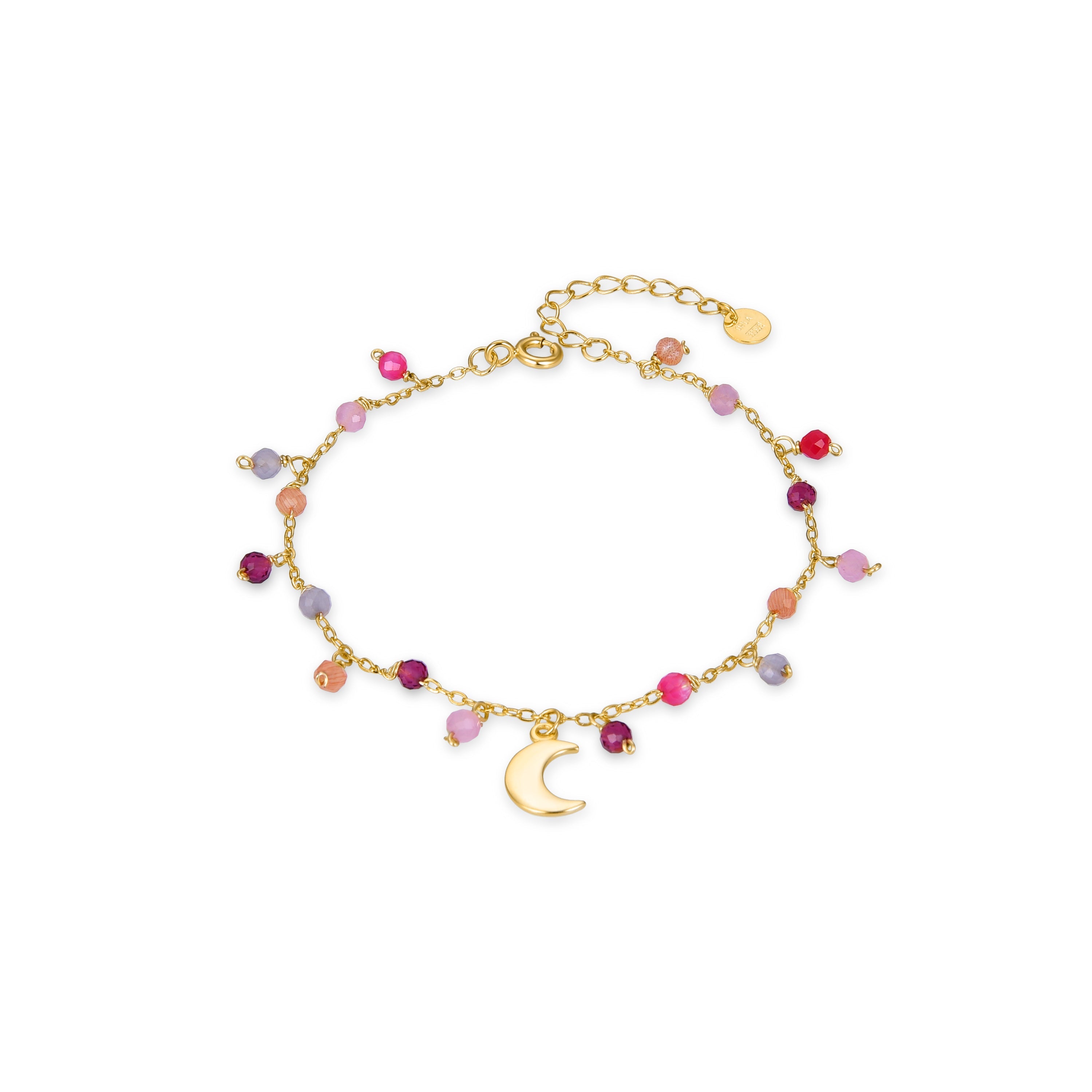 Pulsera de Plata de Ley 925 con Cristal Multicolor acabada en oro amarillo 18K - Tryx