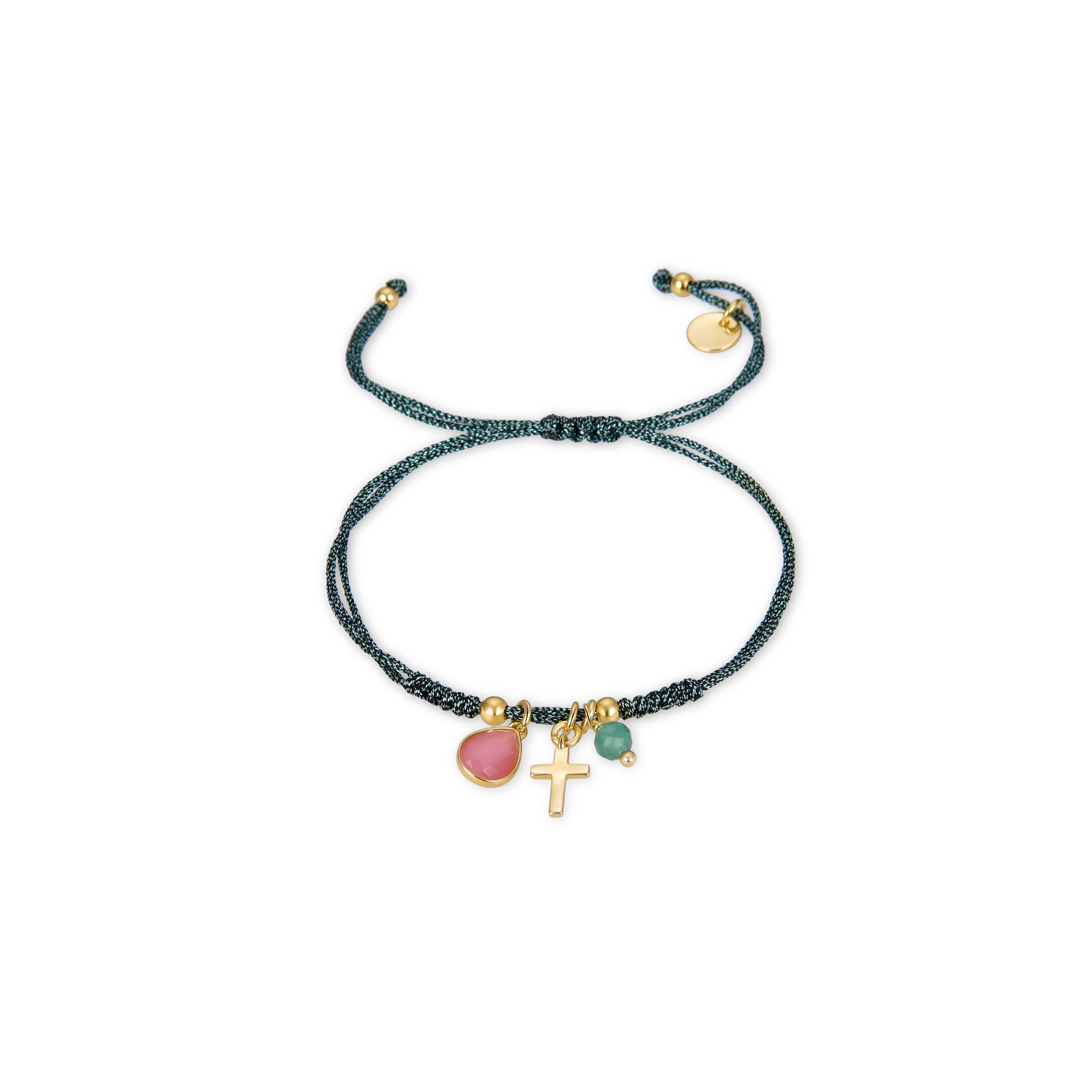 925er Sterlingsilberarmband mit rosa Zirkonia, vergoldet mit 18K Gelbgold - Yazu