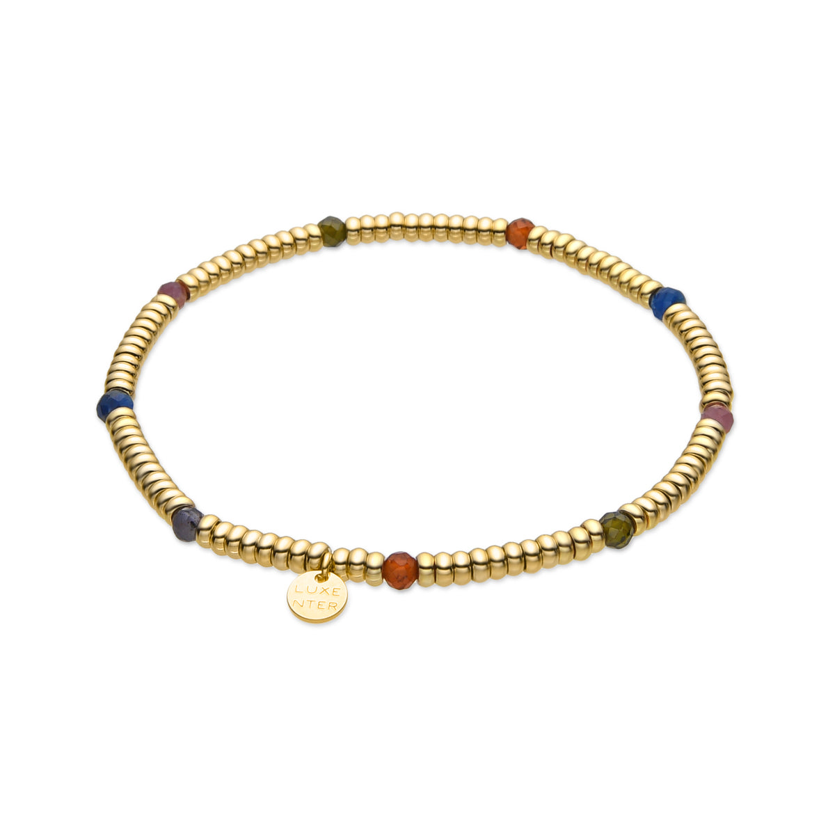 925er Sterlingsilberarmband mit mehrfarbigem Kristall, 18k Goldfinish - Deli