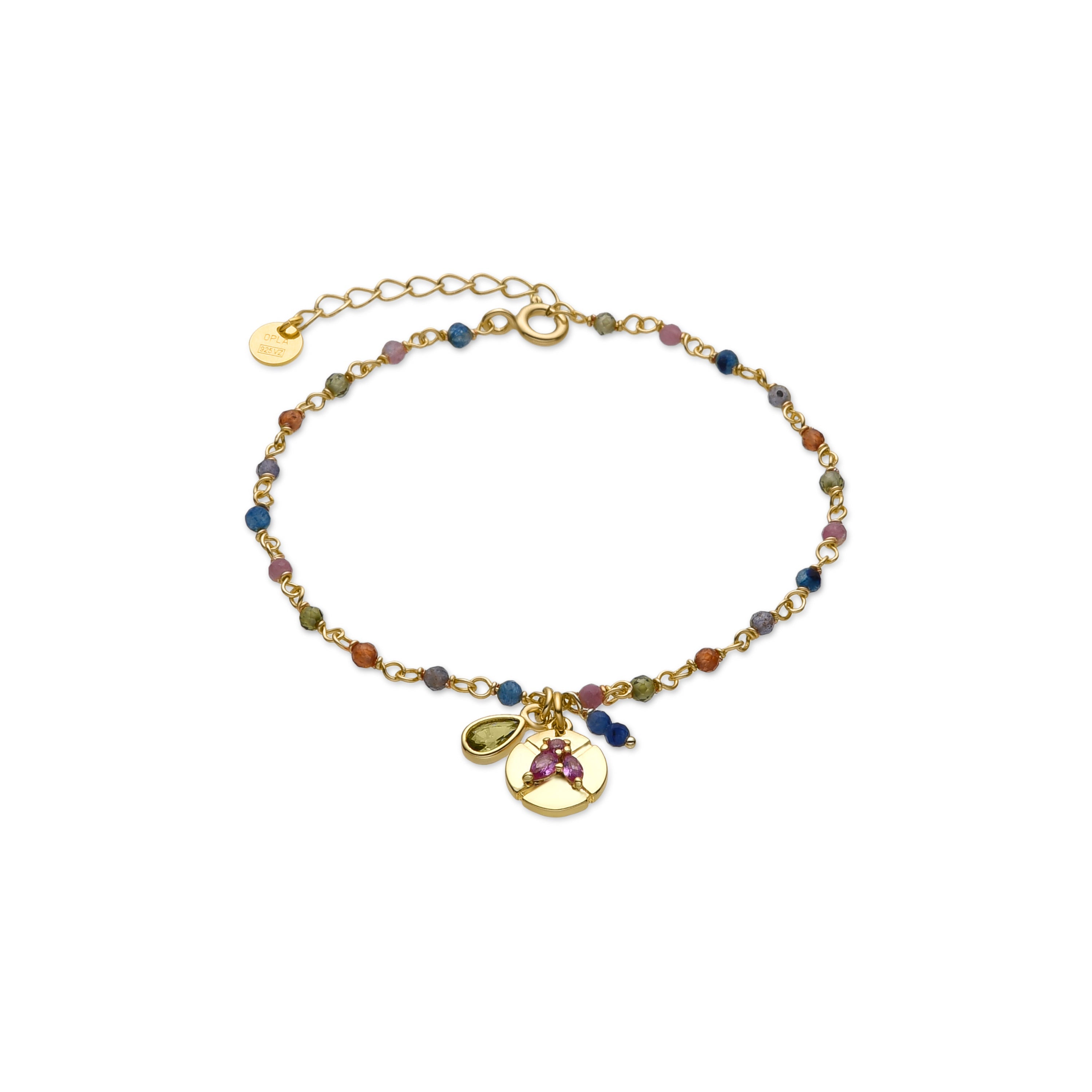 Pulsera de Plata de Ley 925 y Circonita Multicolor acabado oro 18k - Iorz