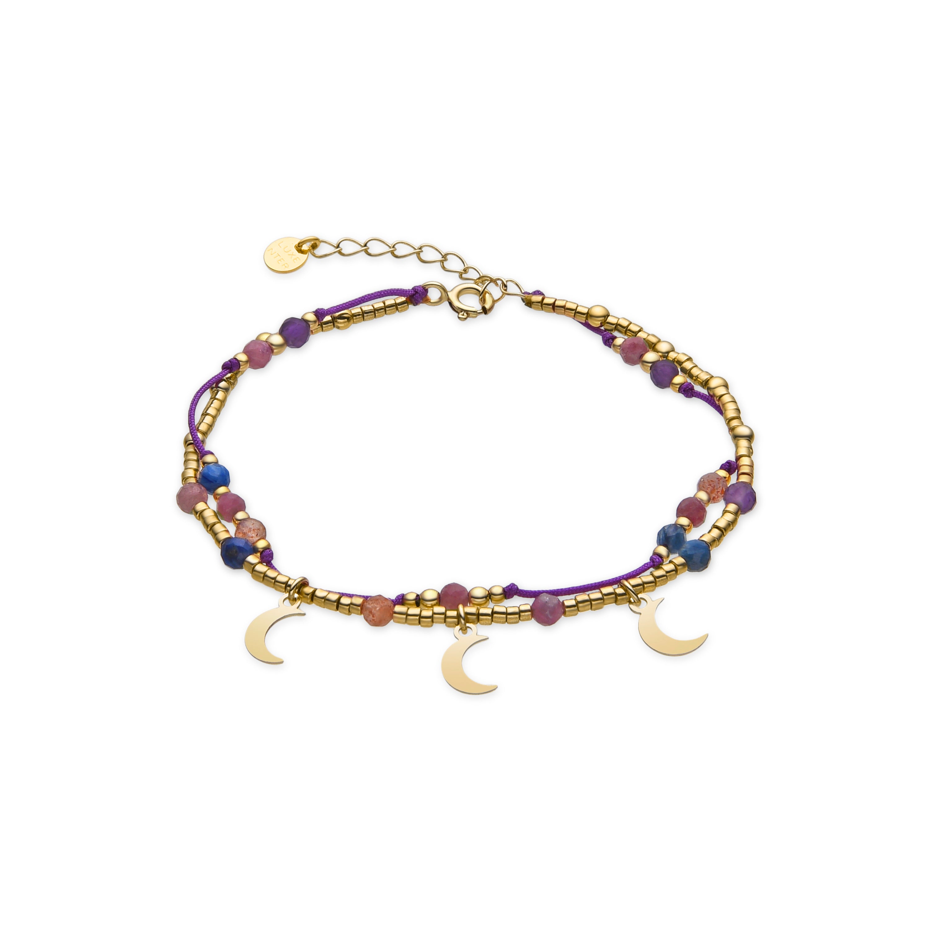 Pulsera de Plata de Ley 925 y Cristal Multicolor acabado oro 18k - Kapac