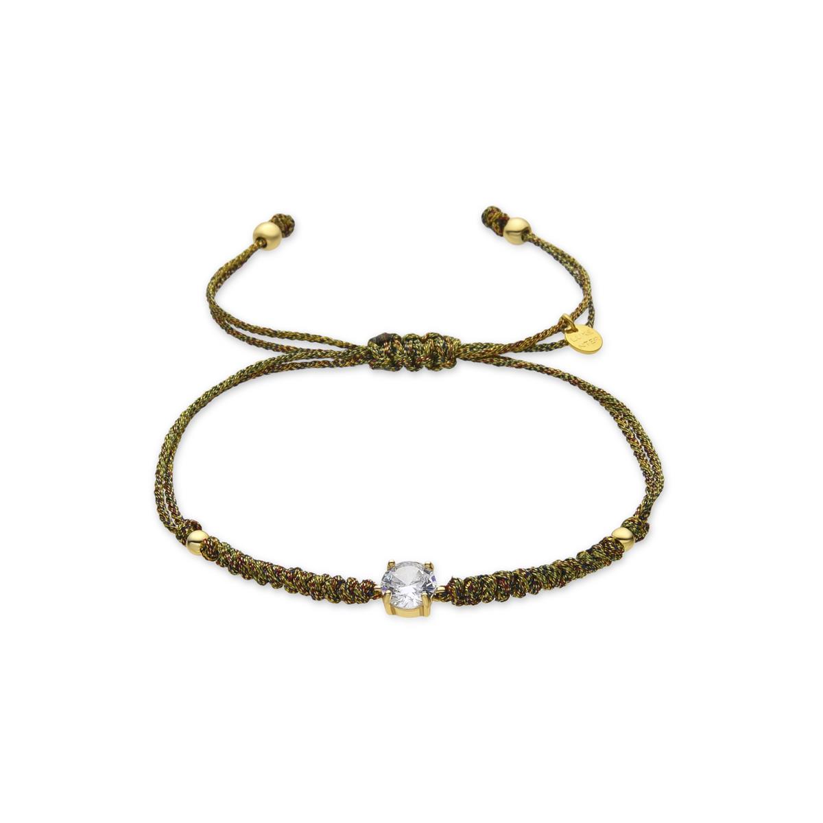Pulsera de Plata de Ley 925 y Circonita Brillante acabado oro amarillo de 18k - Akma