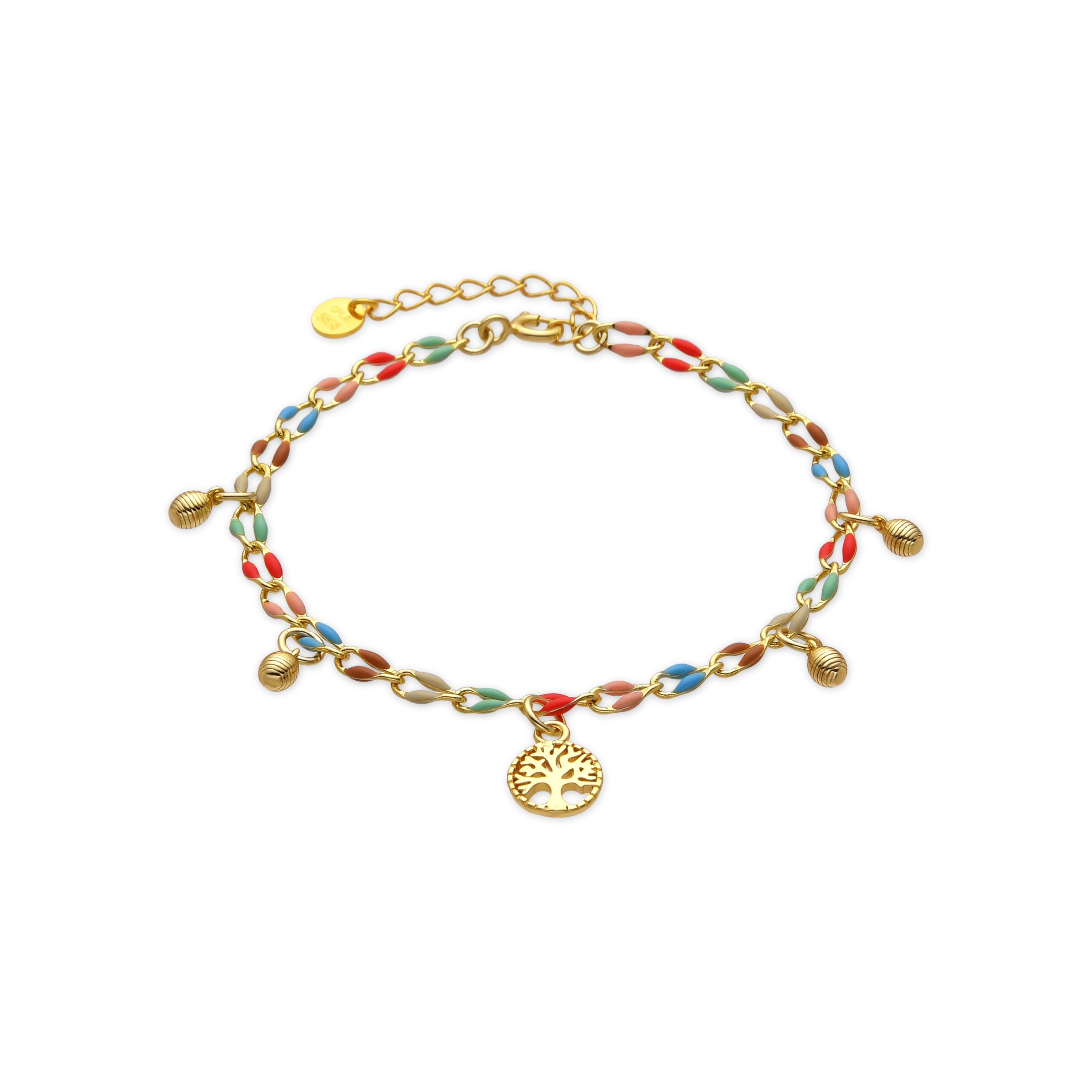 Pulsera de Plata de Ley 925 y Lacado Multicolor acabado oro amarillo de 18k - Ximue