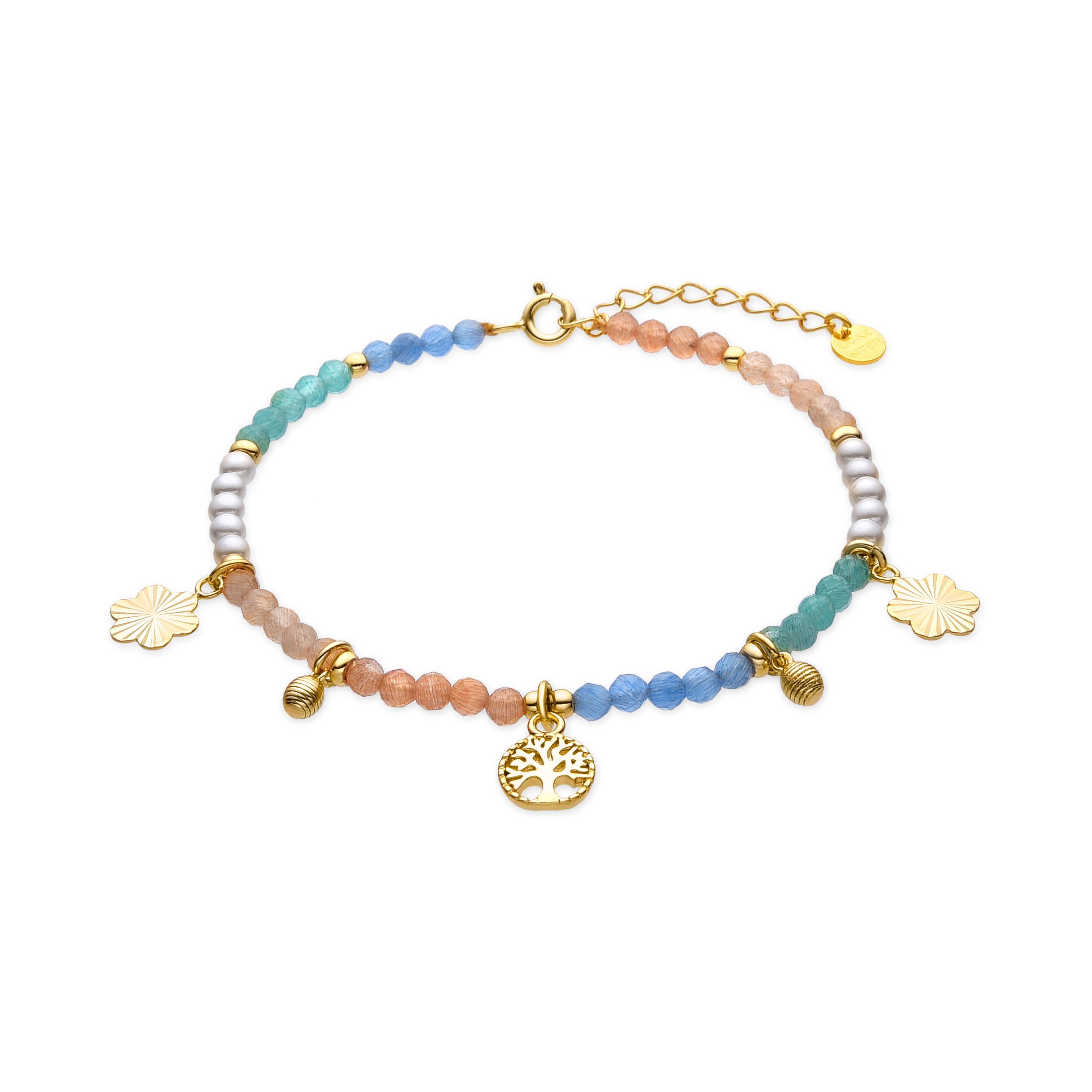 Pulsera de Plata de Ley 925 y Cristal Multicolor acabado oro amarillo de 18k - Kedril