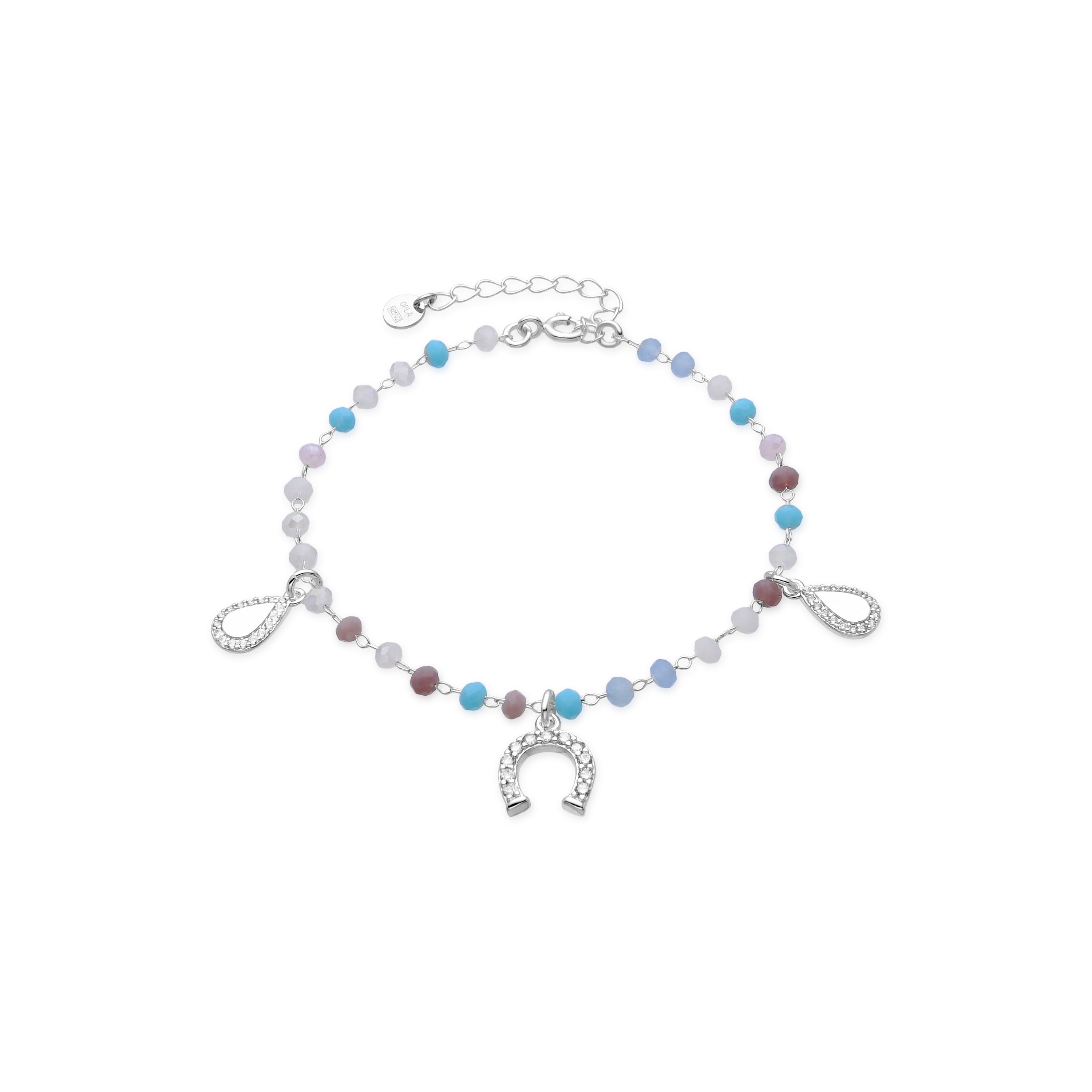 Pulsera de Plata de Ley 925 y Circonita Aguamarina acabado rodio - Neusne