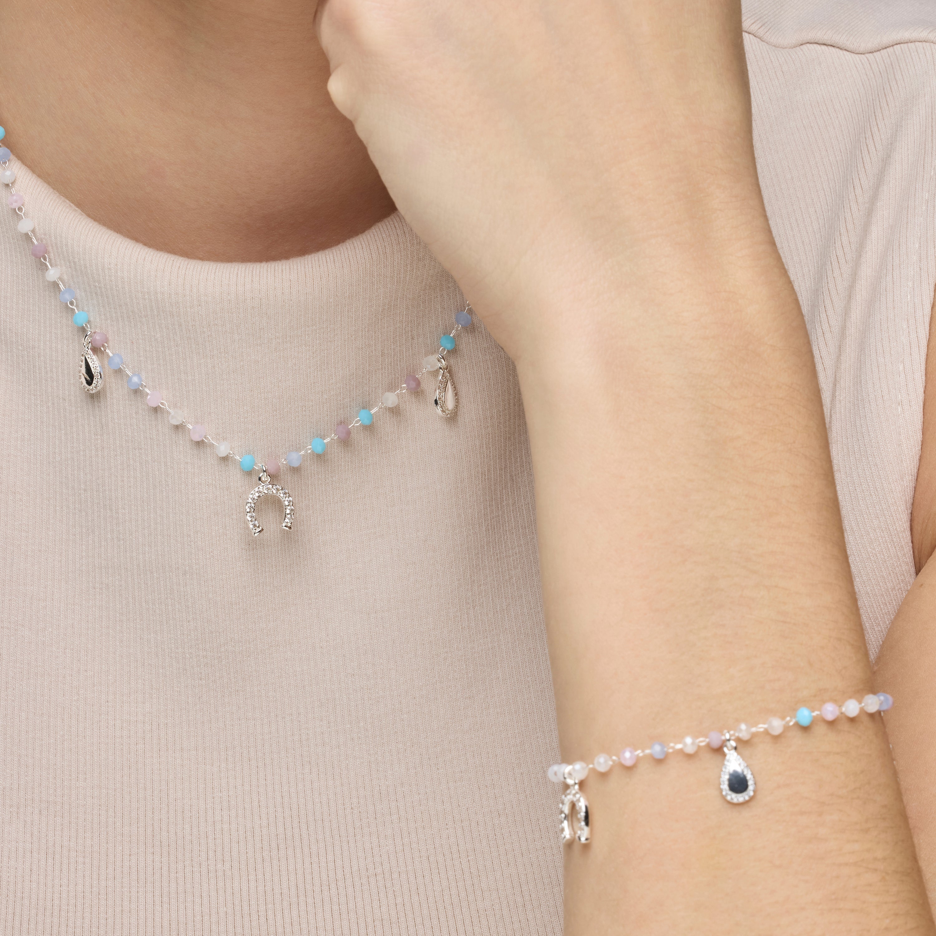 Pulsera de Plata de Ley 925 y Circonita Aguamarina acabado rodio - Neusne