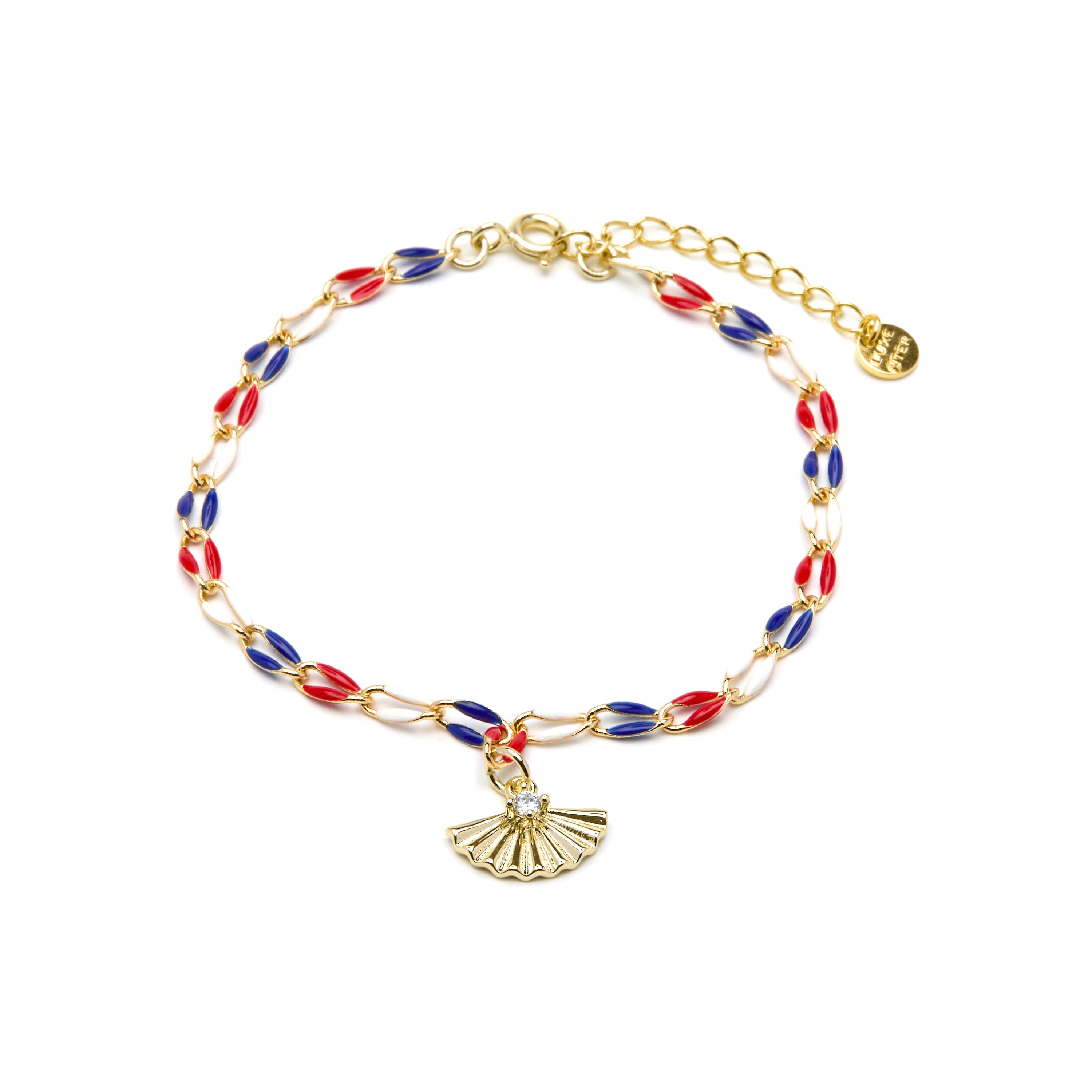 Pulsera de Plata de Ley 925 y Lacado Multicolor acabado oro amarillo de 18k - Xibruk