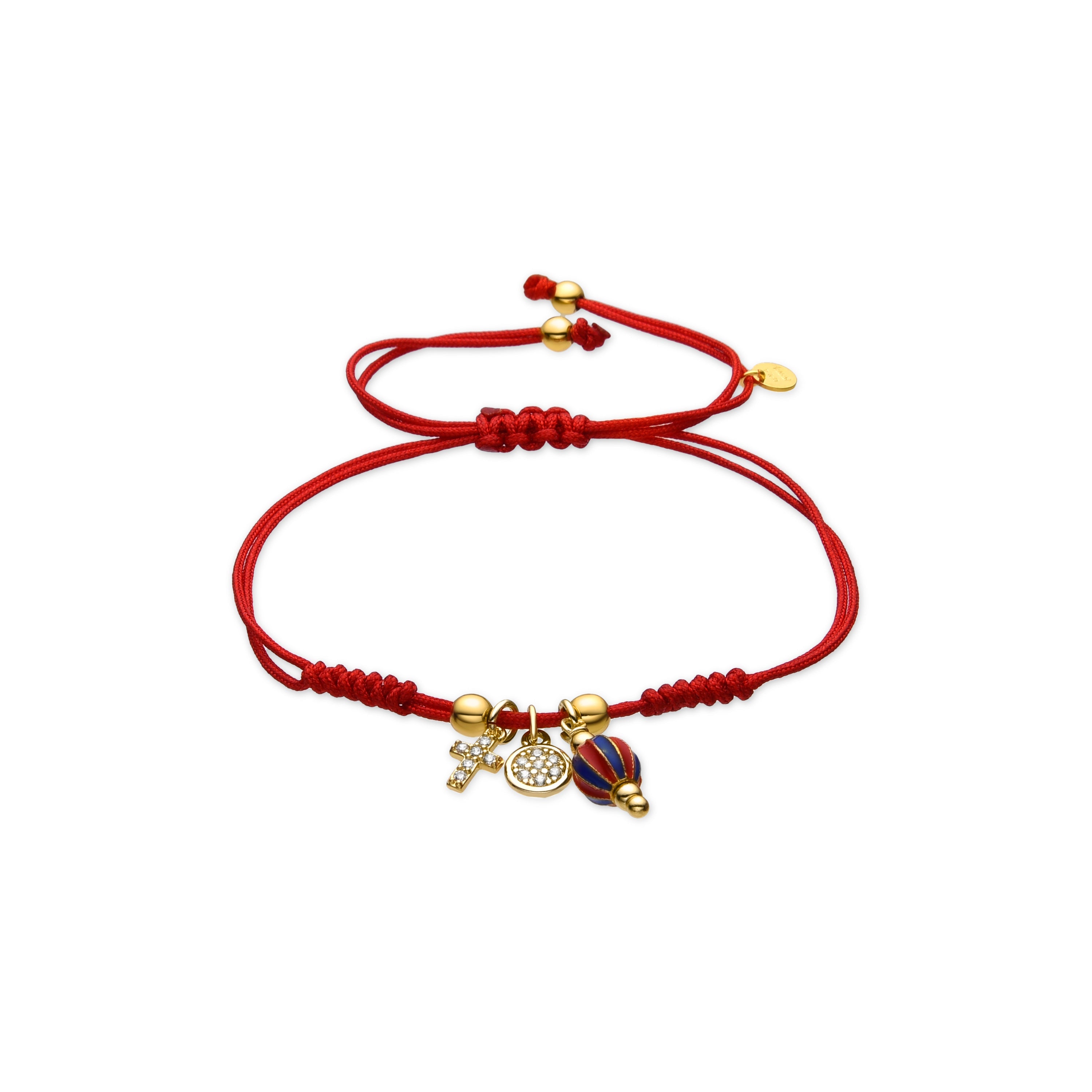Pulsera de Plata de Ley 925 y Lacado Rojo acabado oro amarillo de 18k - Towi