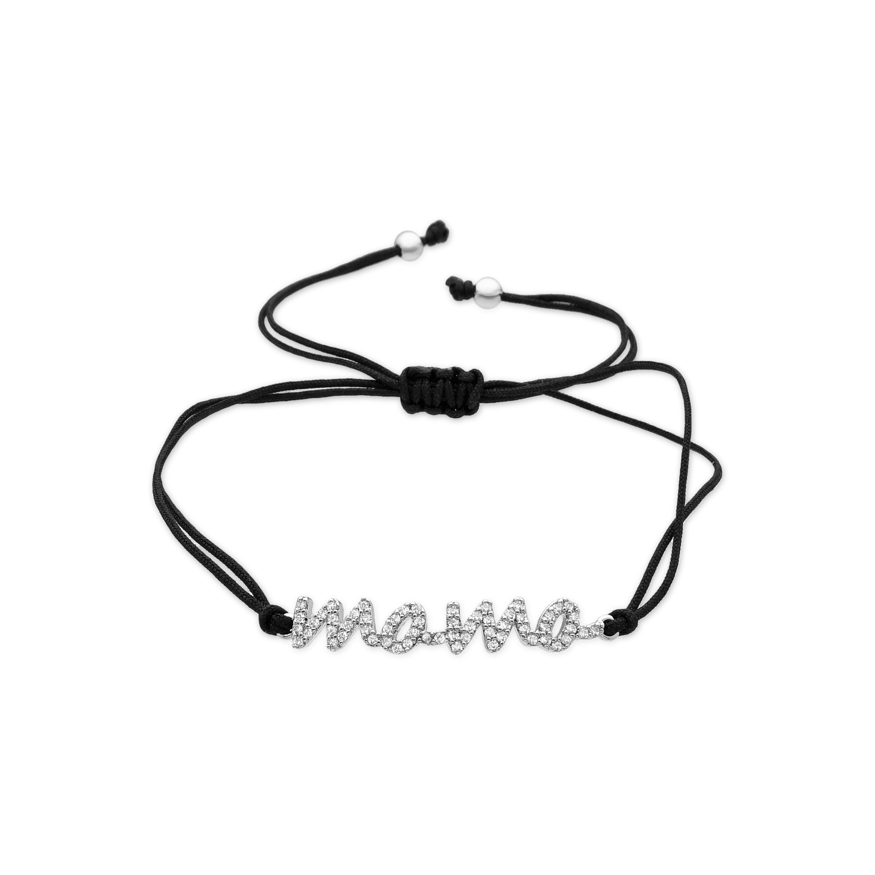 Pulsera de Plata de Ley 925 y Circonita Brillante acabado rodio - Mama