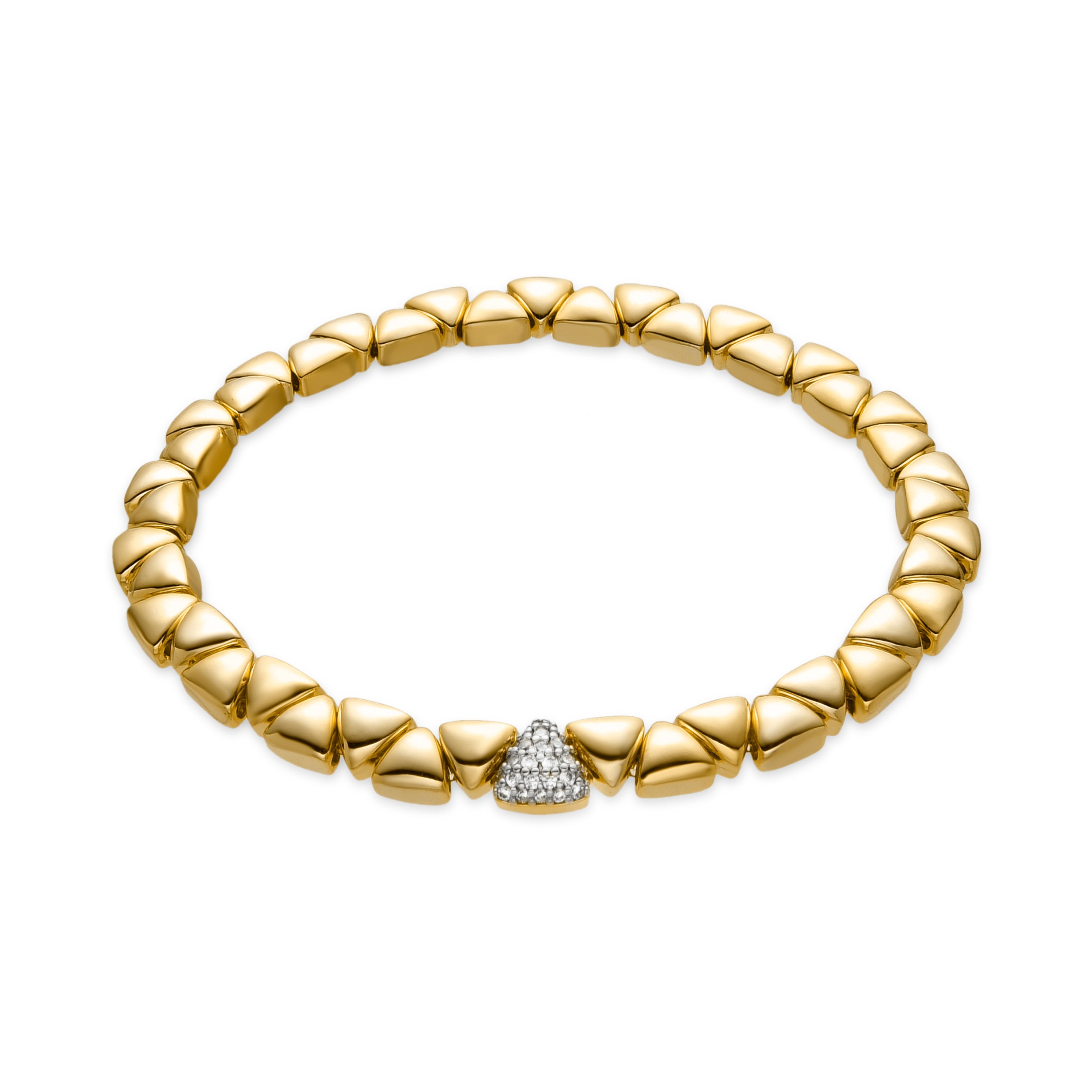 Pulsera de Plata de Ley 925 y Circonita Brillante acabado oro amarillo de 18k - Gaskel