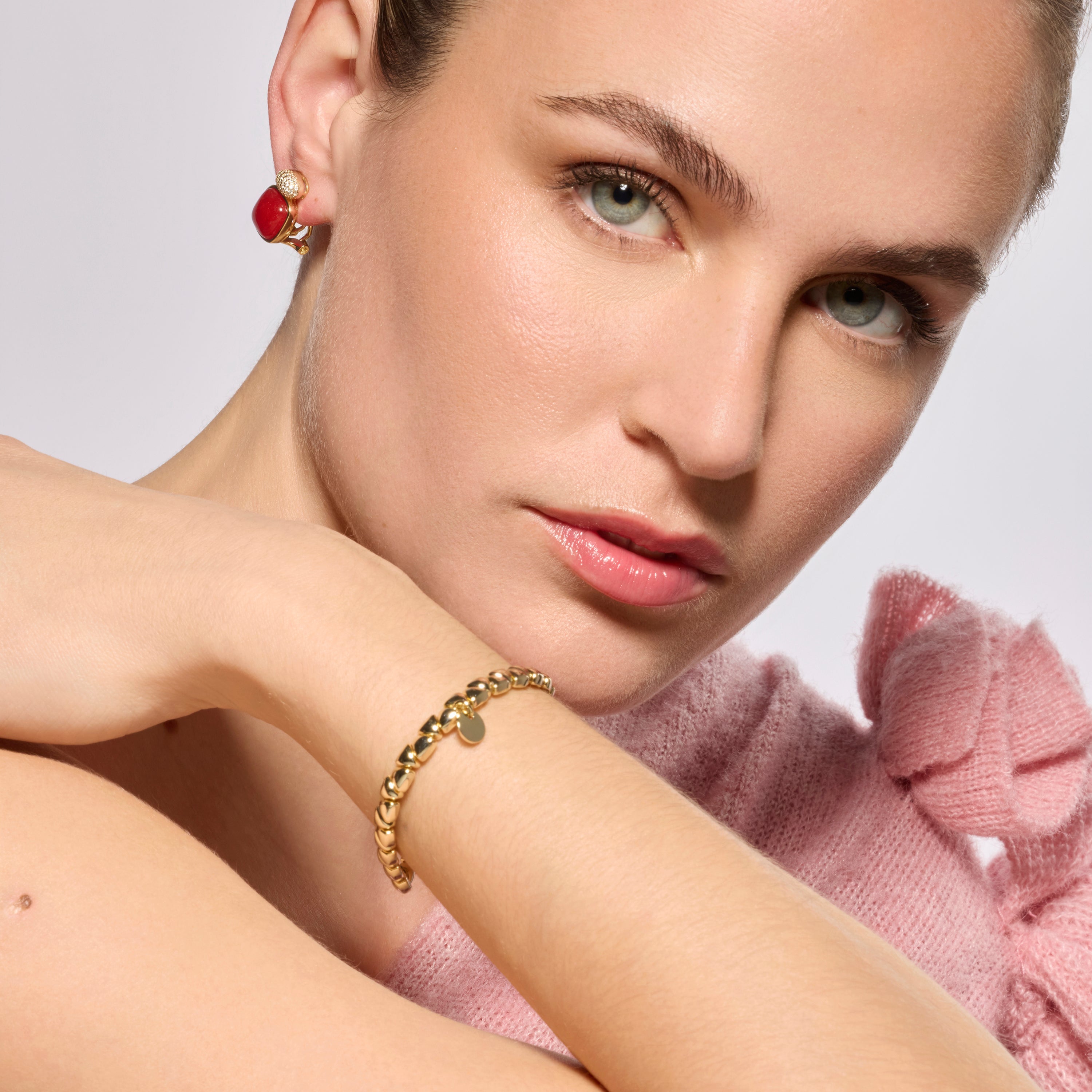Pulsera de Plata de Ley 925 y Circonita Brillante acabado oro amarillo de 18k - Gaskel