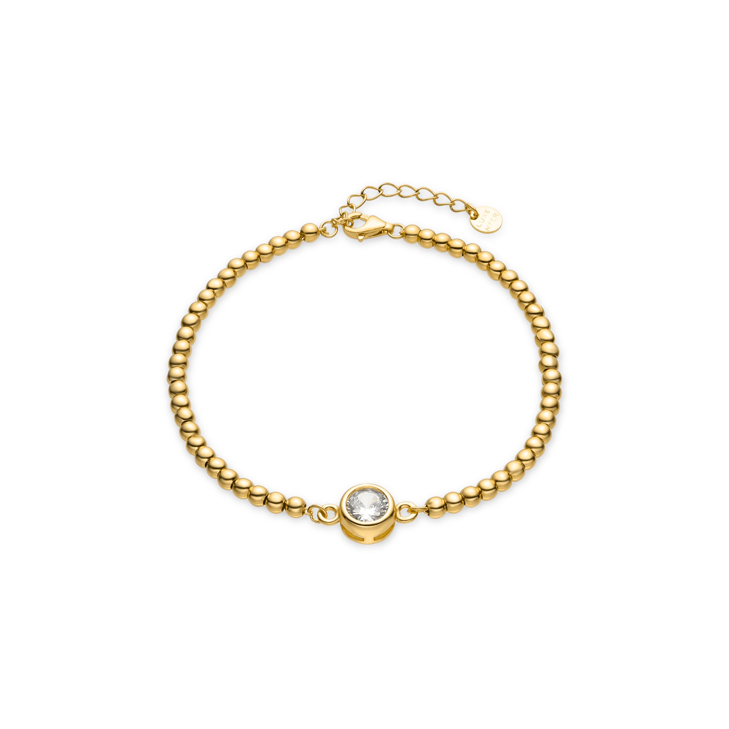 Pulsera de Plata de Ley 925 y Circonita Brillante acabada en oro amarillo 18K - Kired