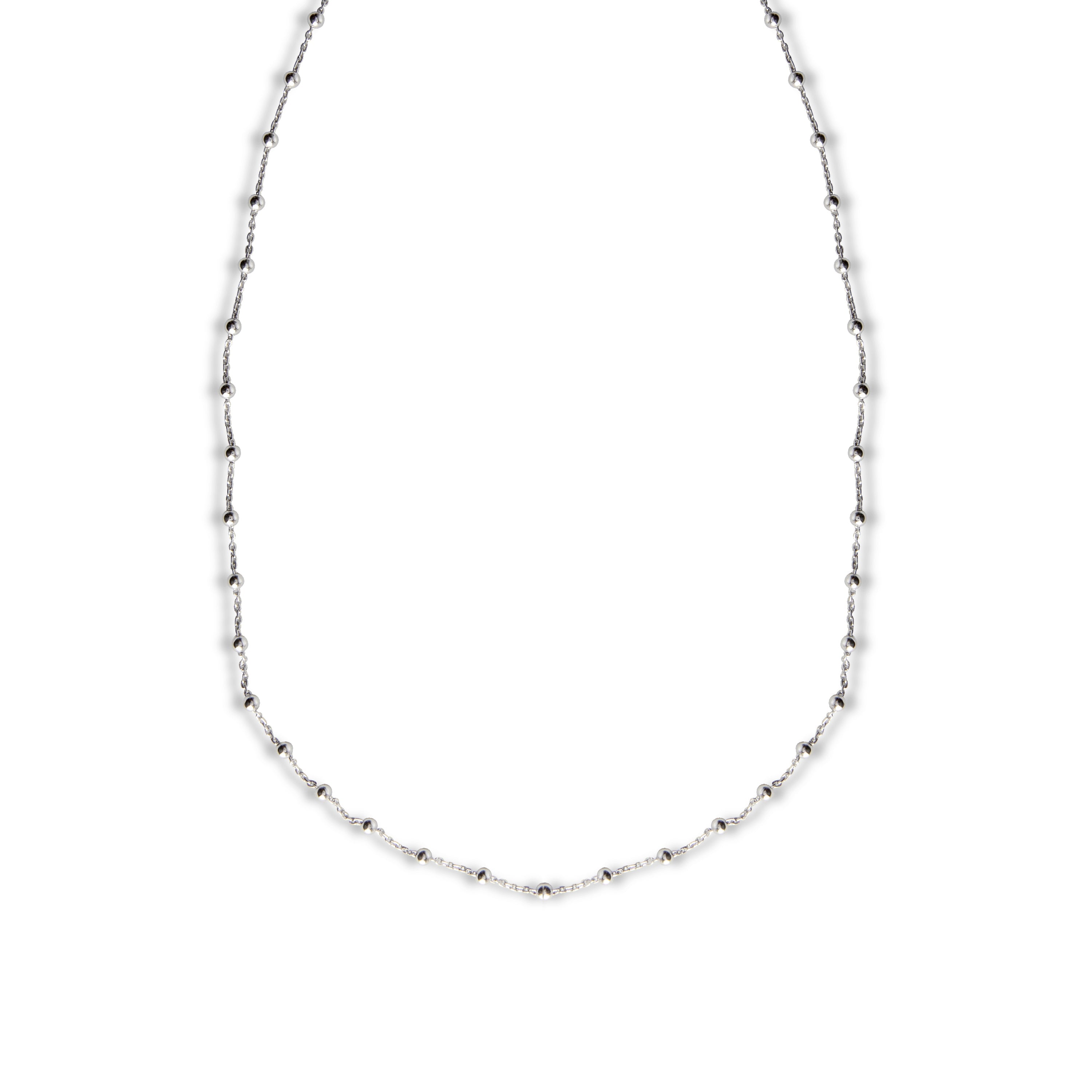 Collar de Plata de Ley 925 acabado en rodio - Bola